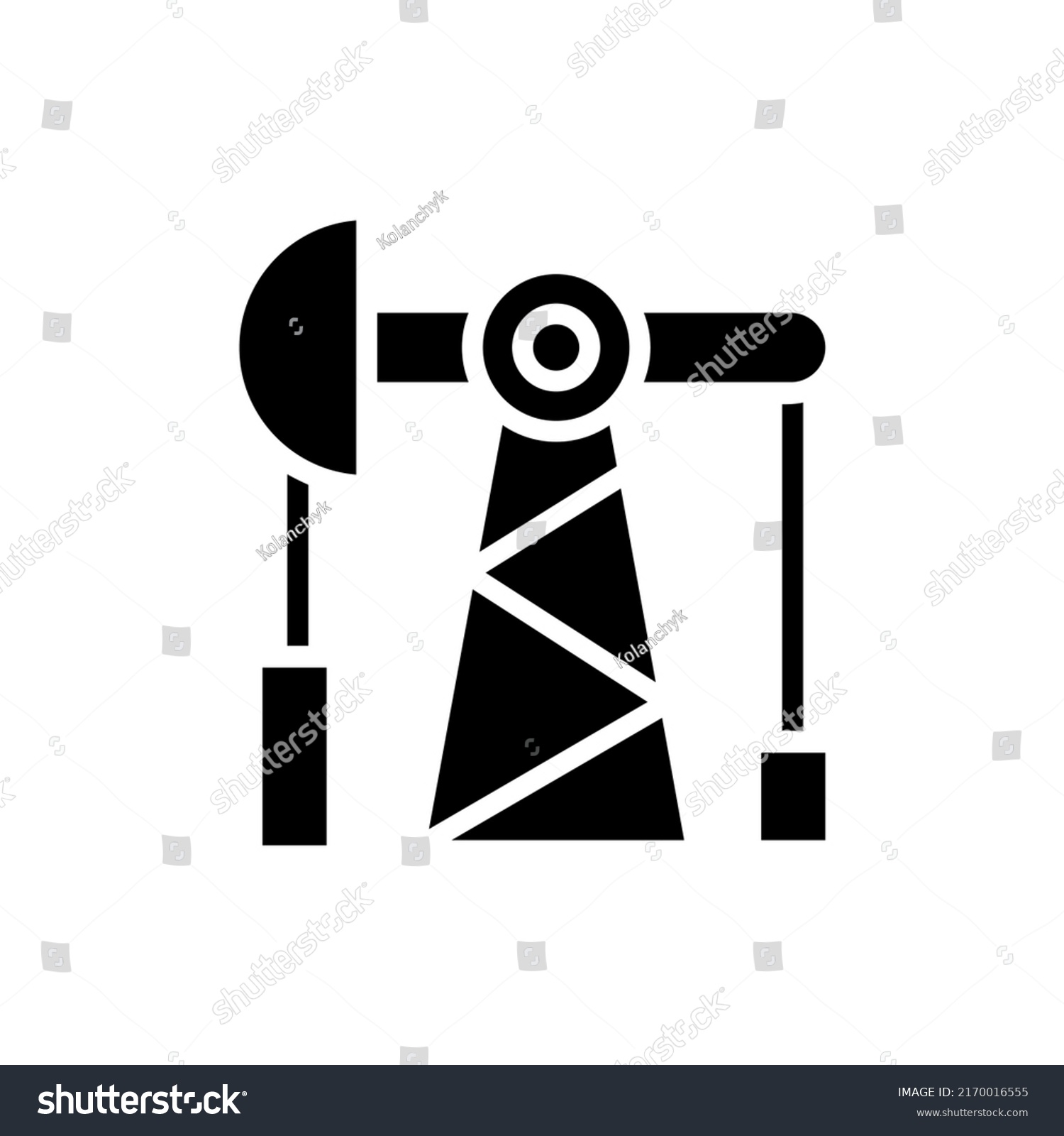 Oil Rig Glyph Icon Vector Solid Stock Vector Royalty Free