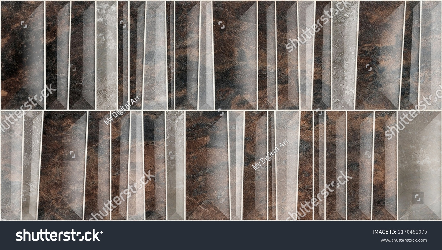 3d Digital Wall Tile Design Geometric Stock Illustration 2170461075