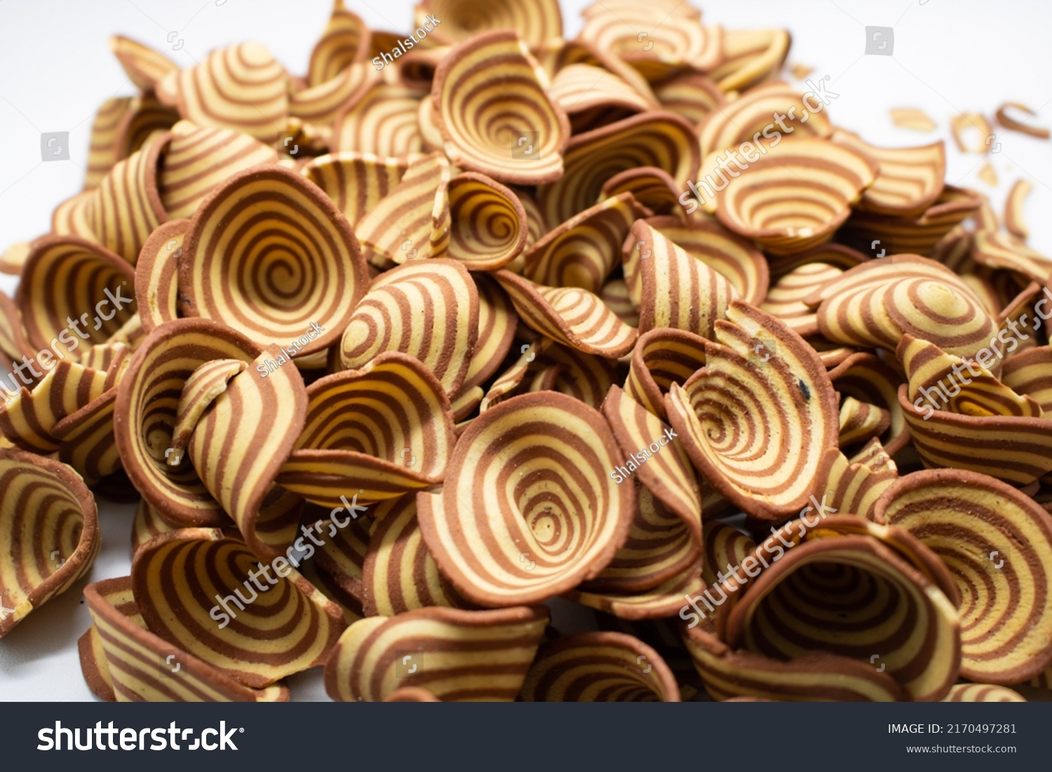 Kuping Gajah Indonesian Snack Characteristic Spiral Stock Photo