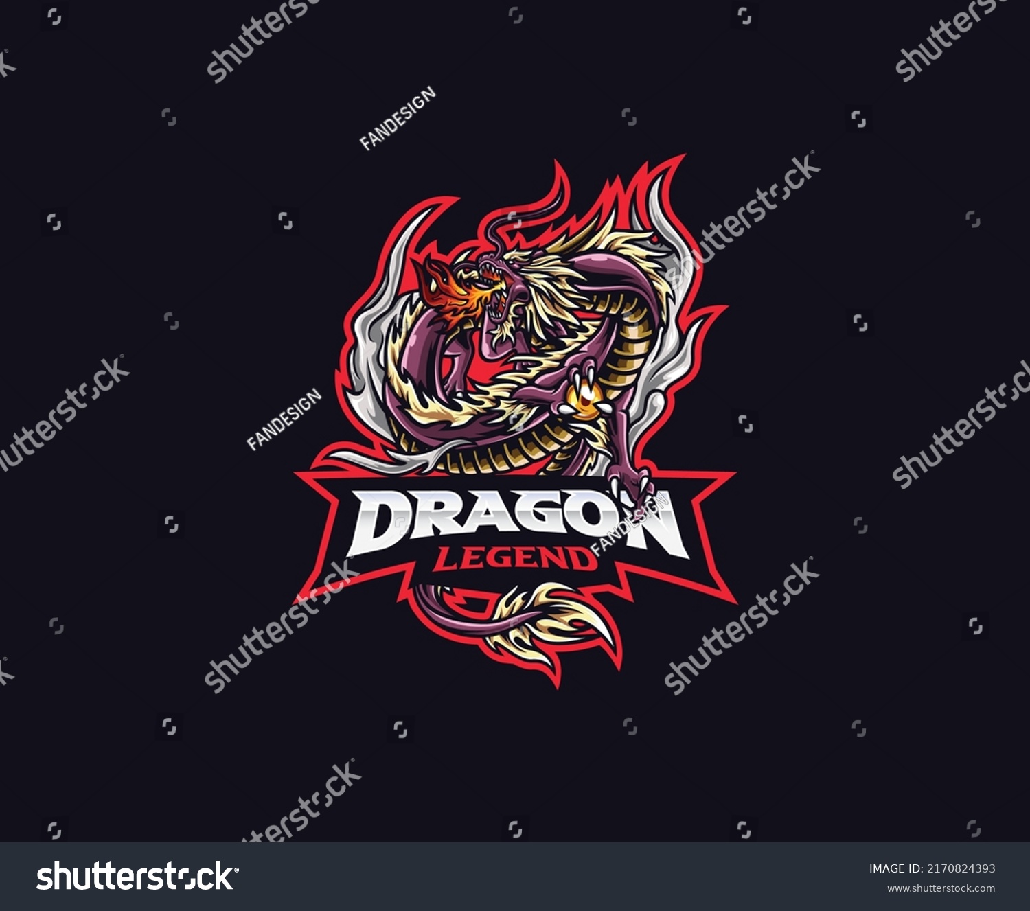 Dragon Mascot Logo Design Chinese Dragon Stock Vector Royalty Free