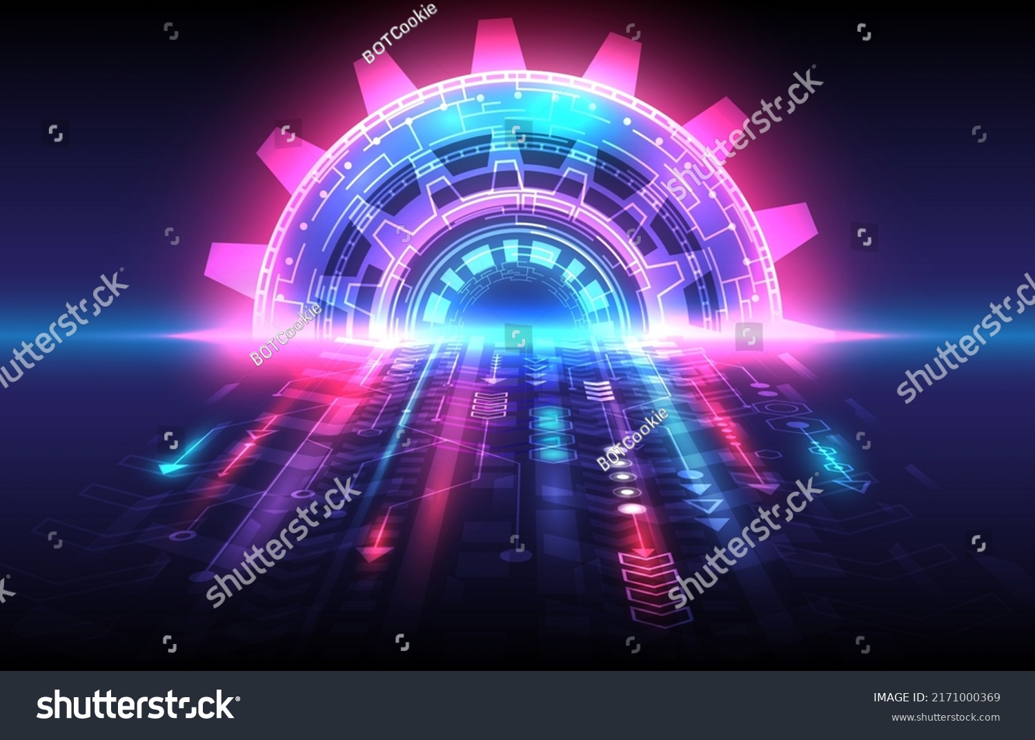 Futuristic Scifi Glowing Hud Element Particle Stock Vector Royalty