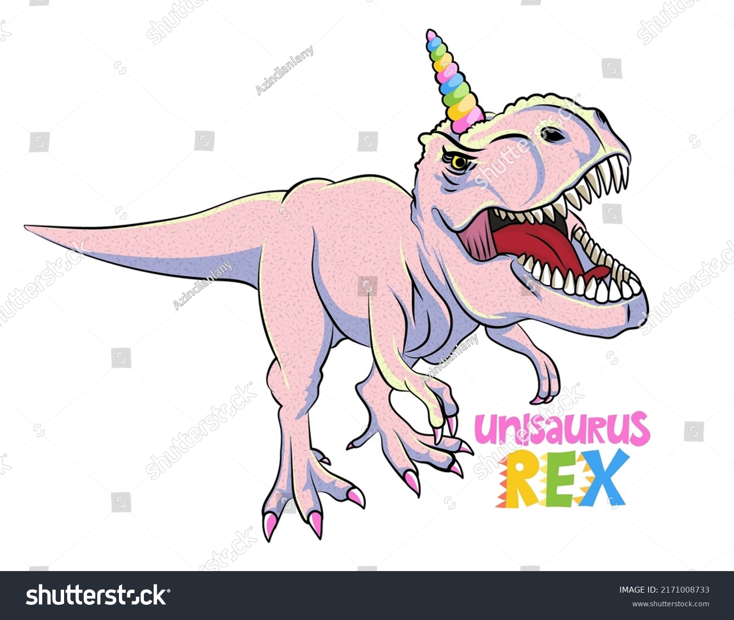 Unisaurus Rex T Rex Tyrannosaurus Unicorn Stock Vector Royalty Free