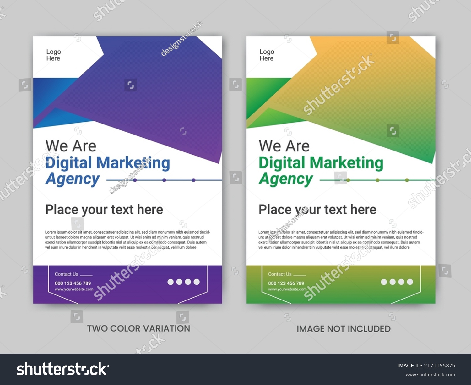 Digital Marketing Flyer Design Template Brochure Stock Vector Royalty