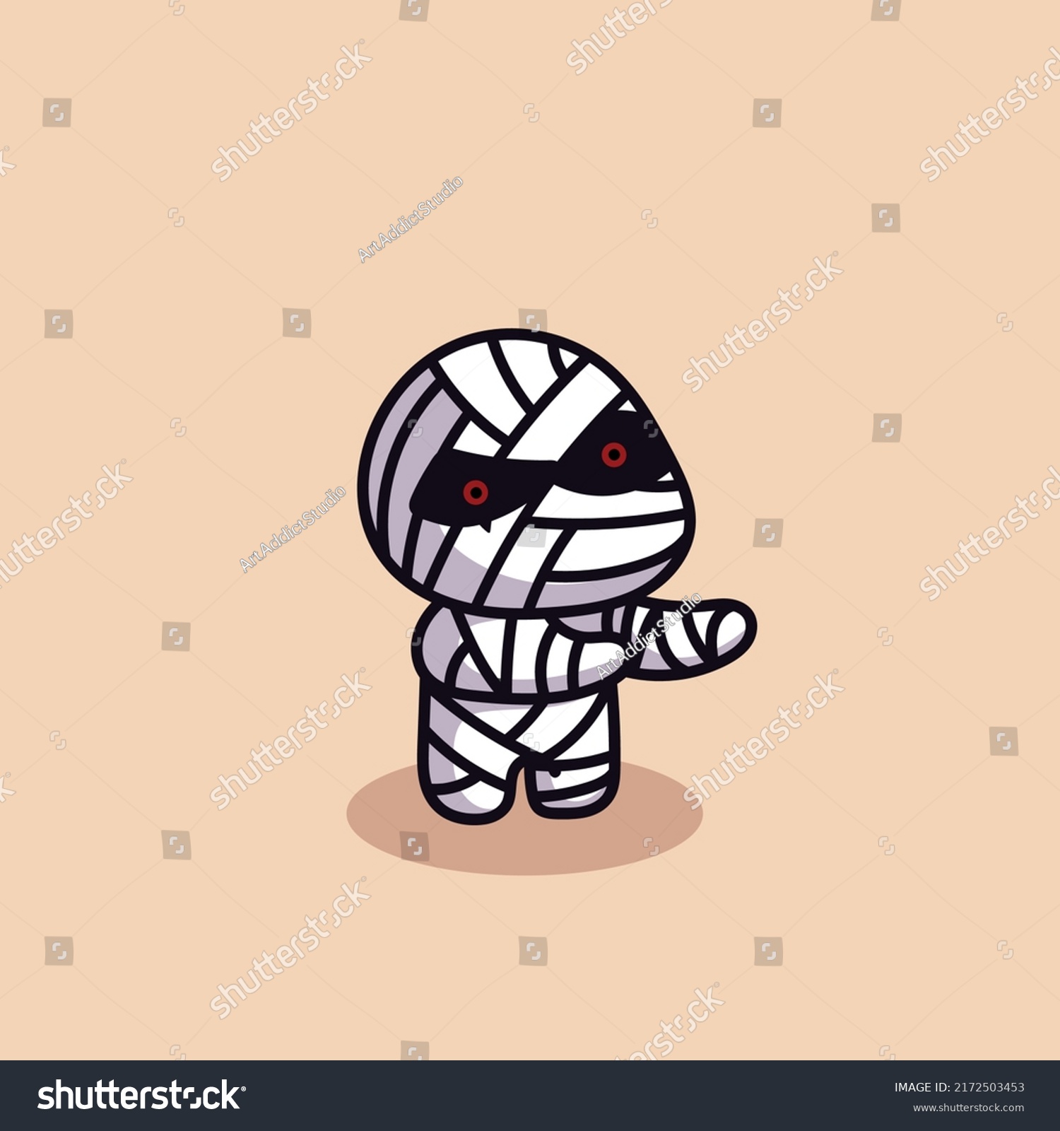 Cartoon Funny Mummy Vector Illustration Mummy Stock Vector Royalty