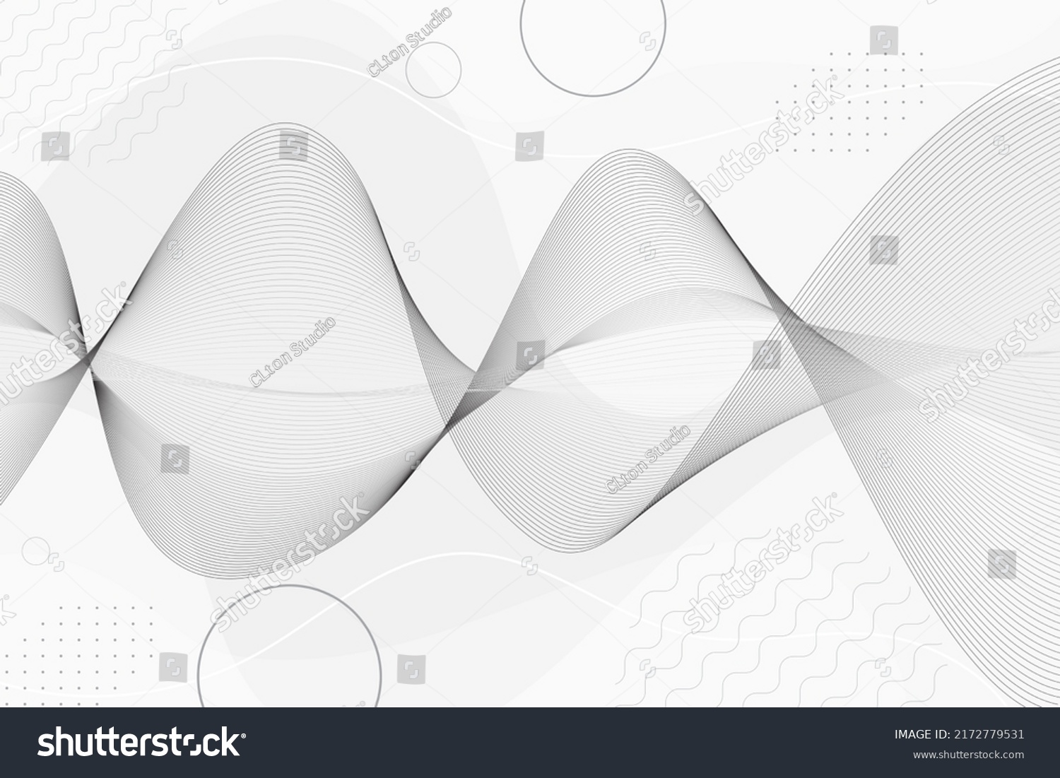 White Abstract Background Design Wavy Lines Stock Vector Royalty Free