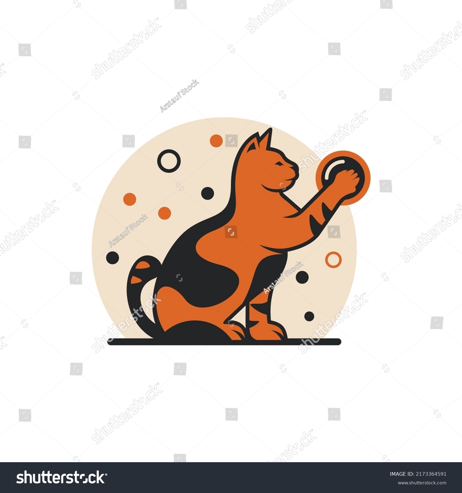 Cat Logo Design Vector Illustration Stock Vector Royalty Free