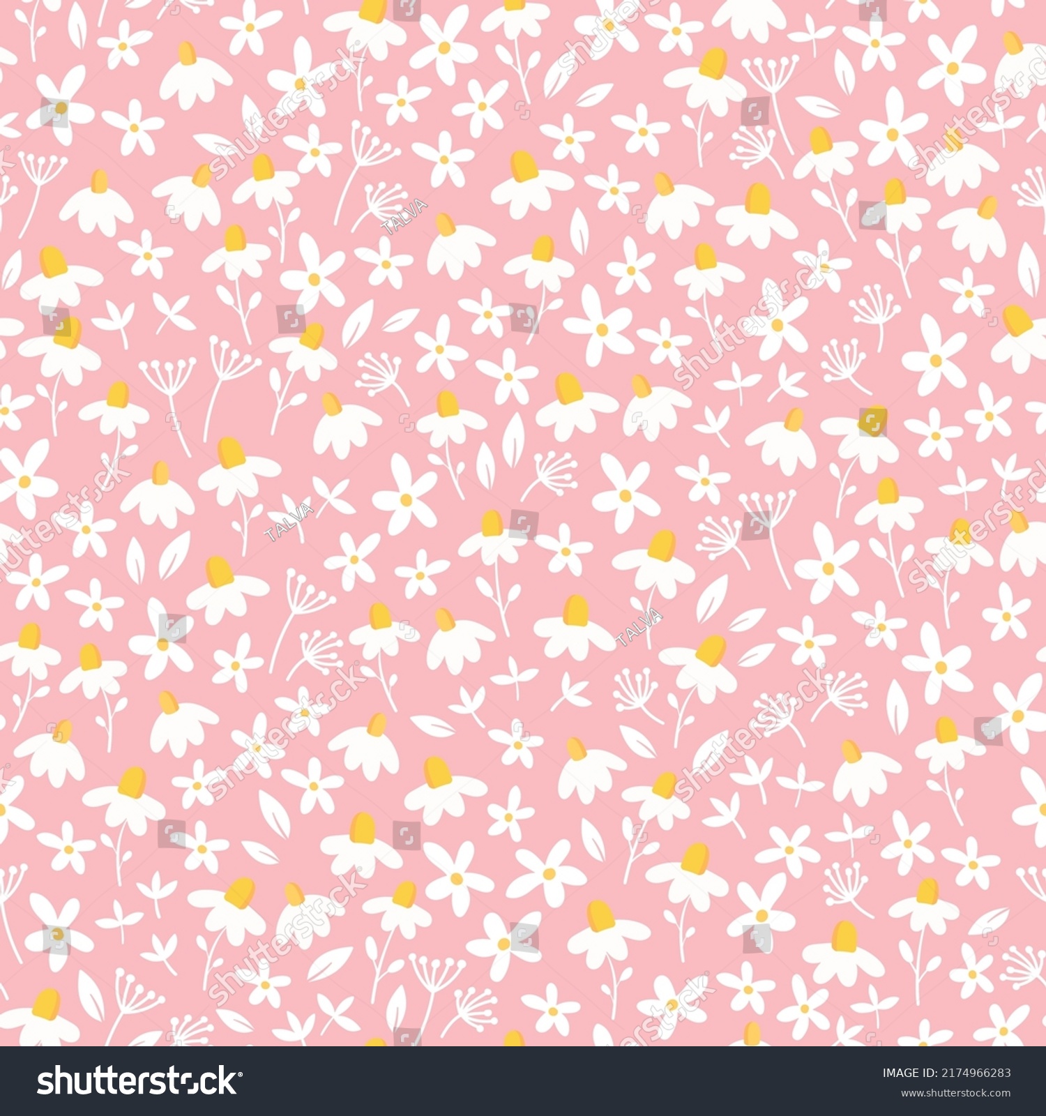 Cute Hand Drawn Ditsy Seamless Pattern Stock Vector Royalty Free