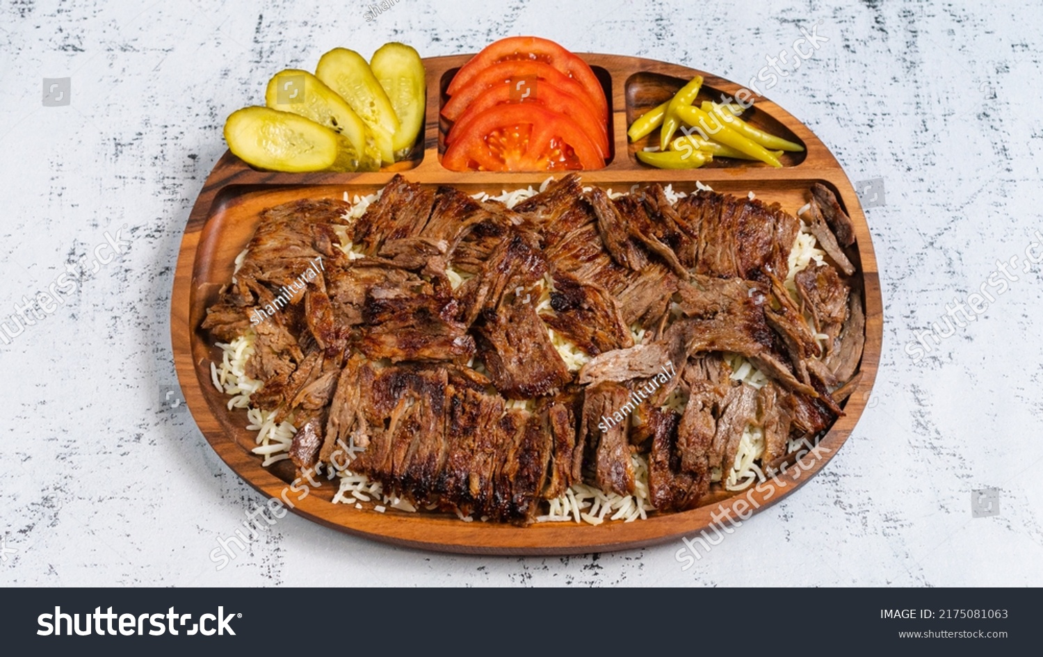 Beef Portion Pilaf Doner Kebab Plate Stock Photo Shutterstock