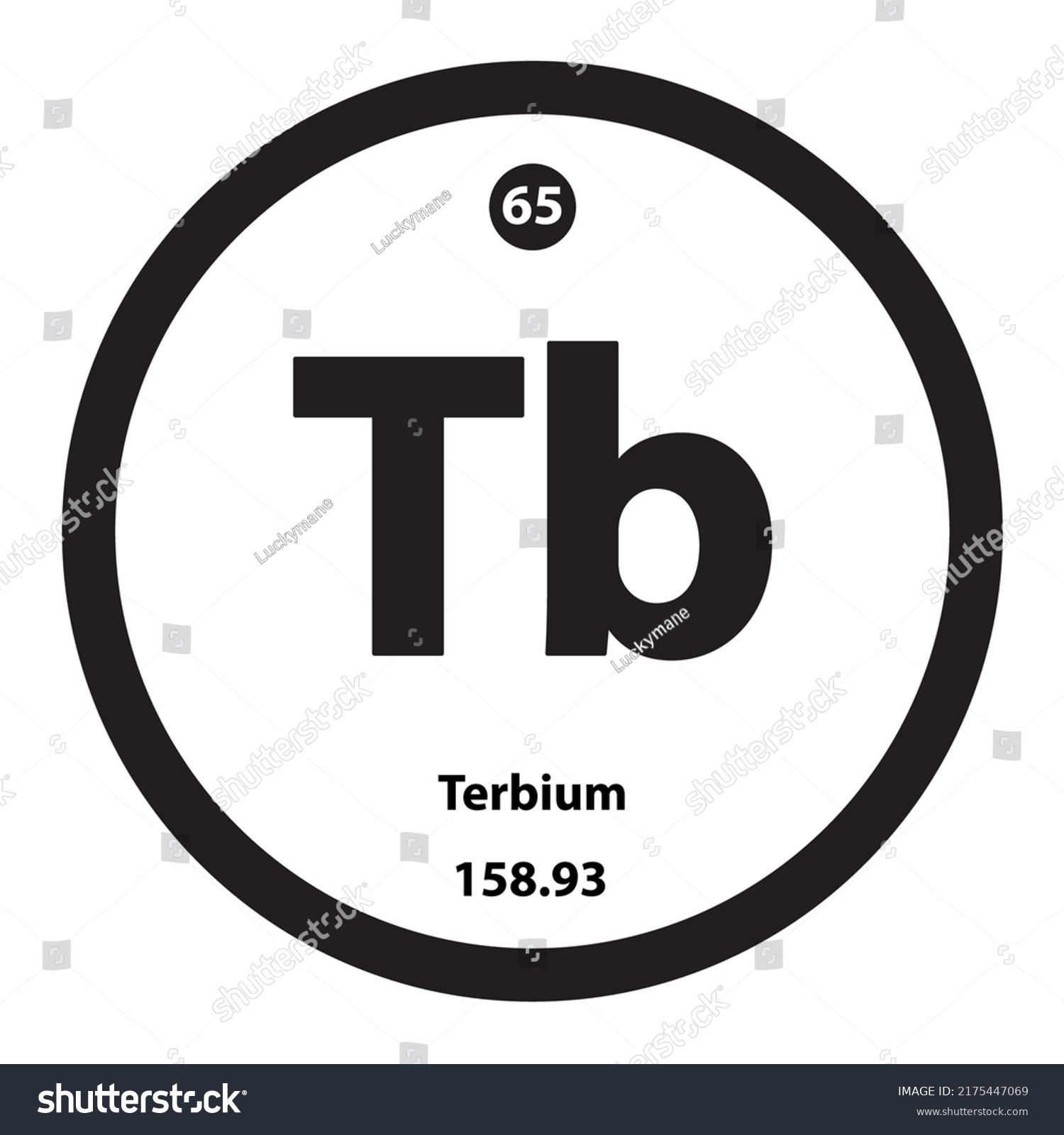 Icon Structure Terbium Tb Chemical Element Stock Vector Royalty Free