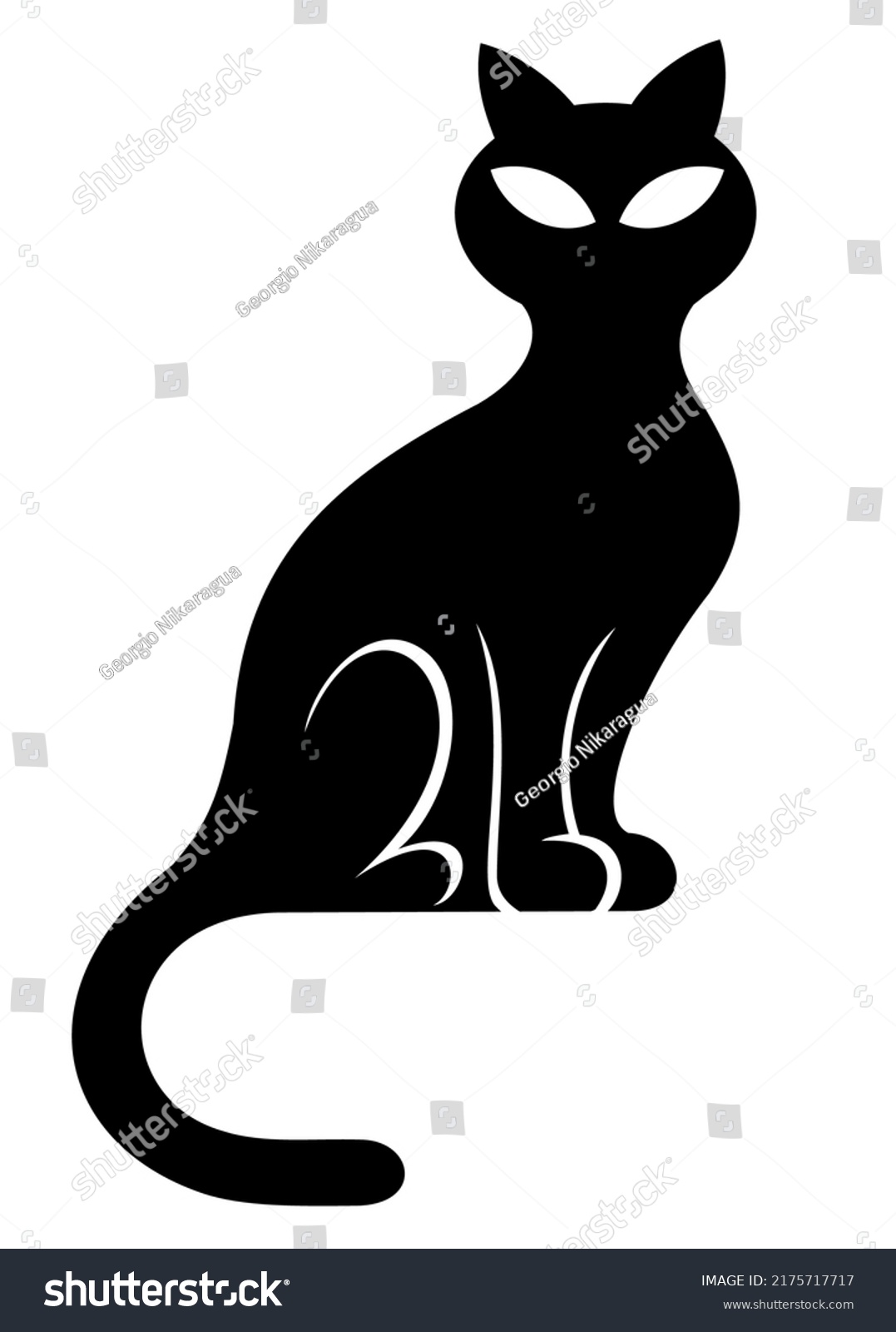 Black Cat Silhouette Vector Logo Design Stock Vector Royalty Free