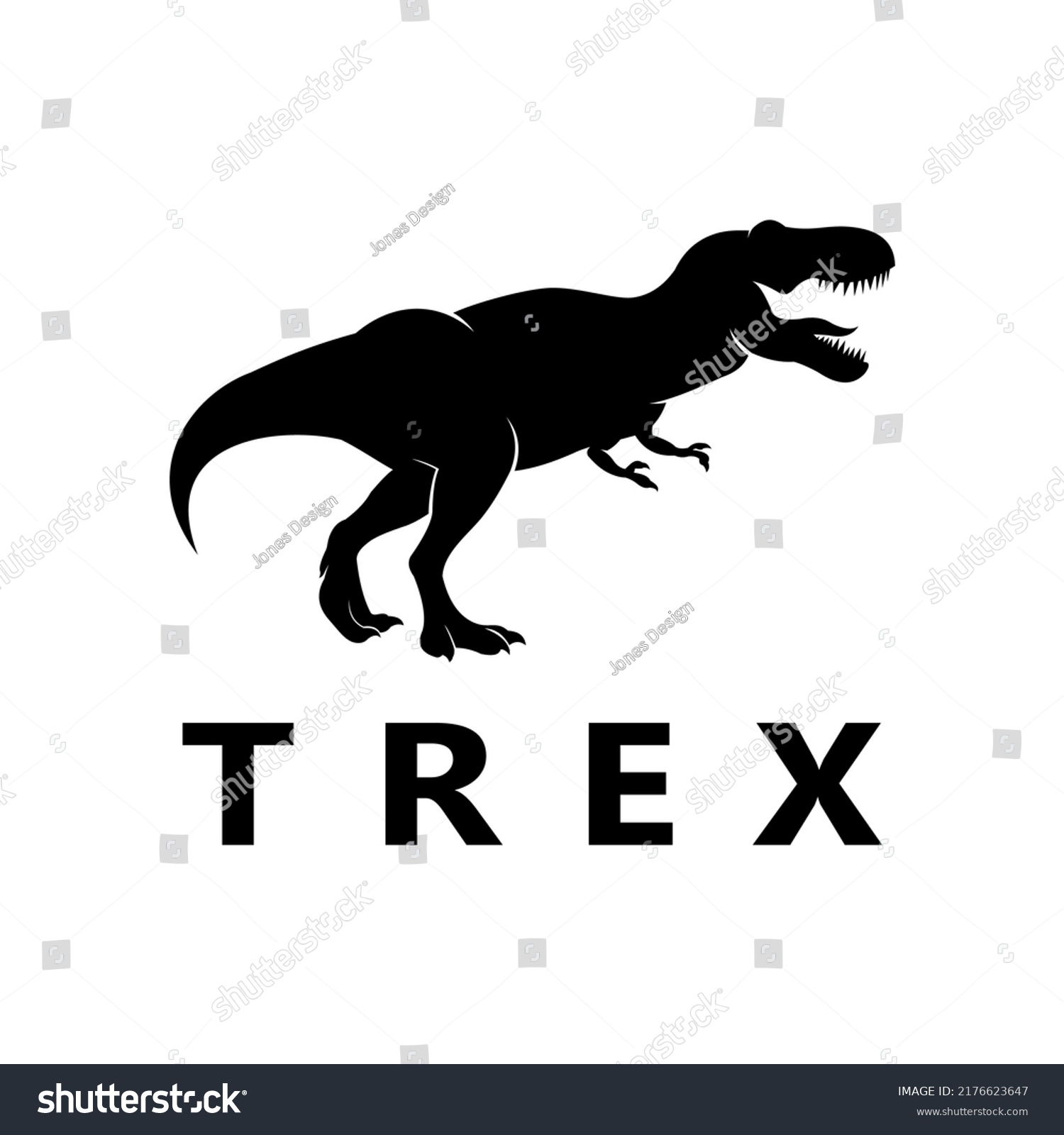 Dinosaur T Rex Silhouette Vector Illustration Stock Vector Royalty