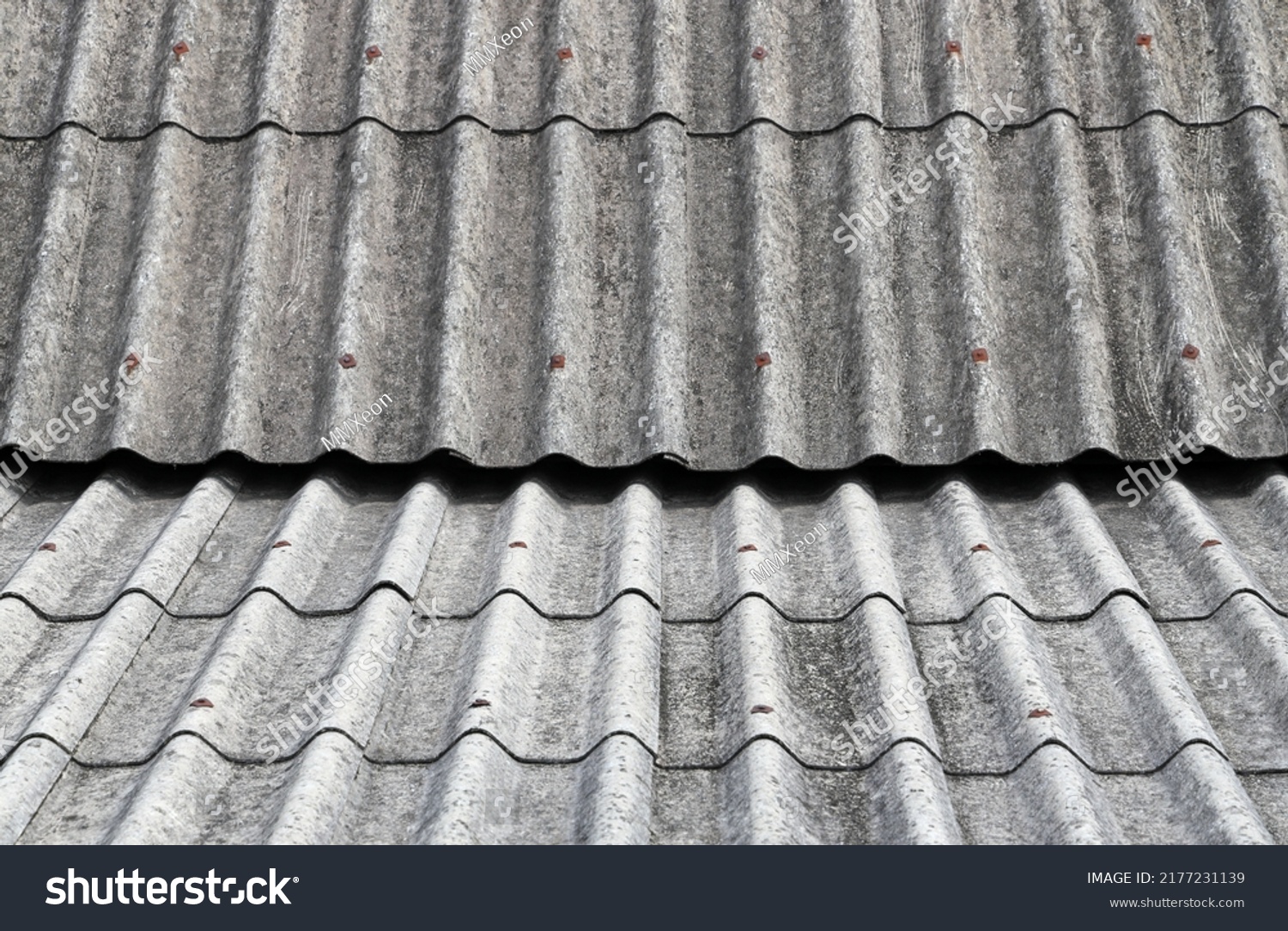 Old Asbestos Cement Roofing Sheets Asbestos Stock Photo