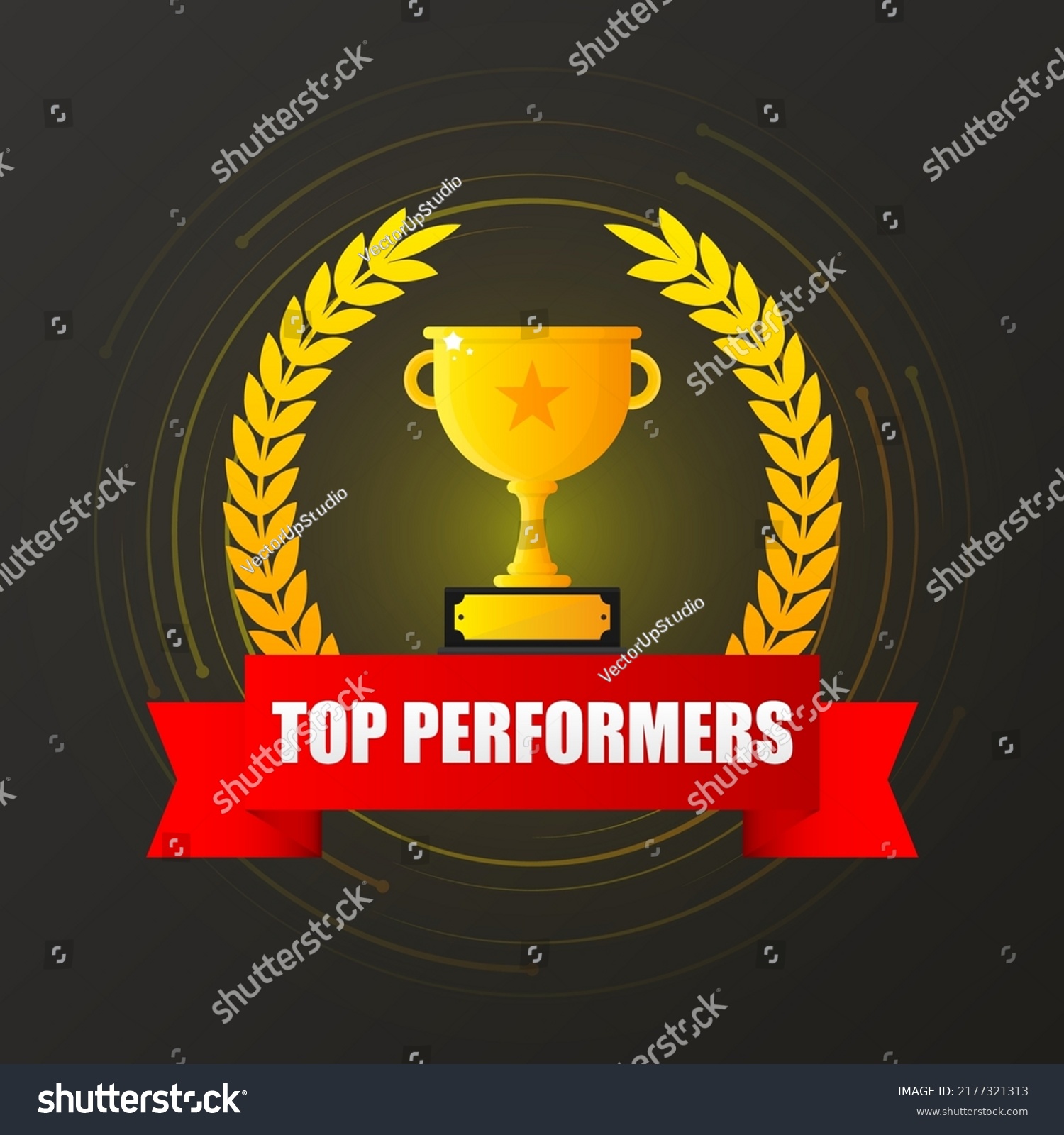 Top Performance Trophy Flat Style Flat Stock Vector Royalty Free