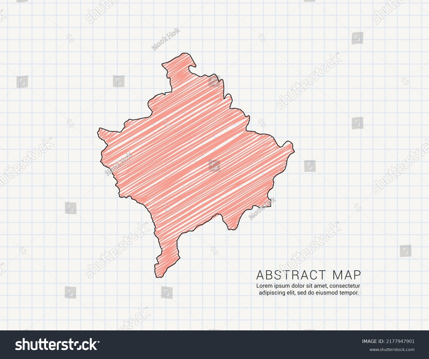 Kosovo Map Vector Color Silhouette Chaotic Stock Vector Royalty Free