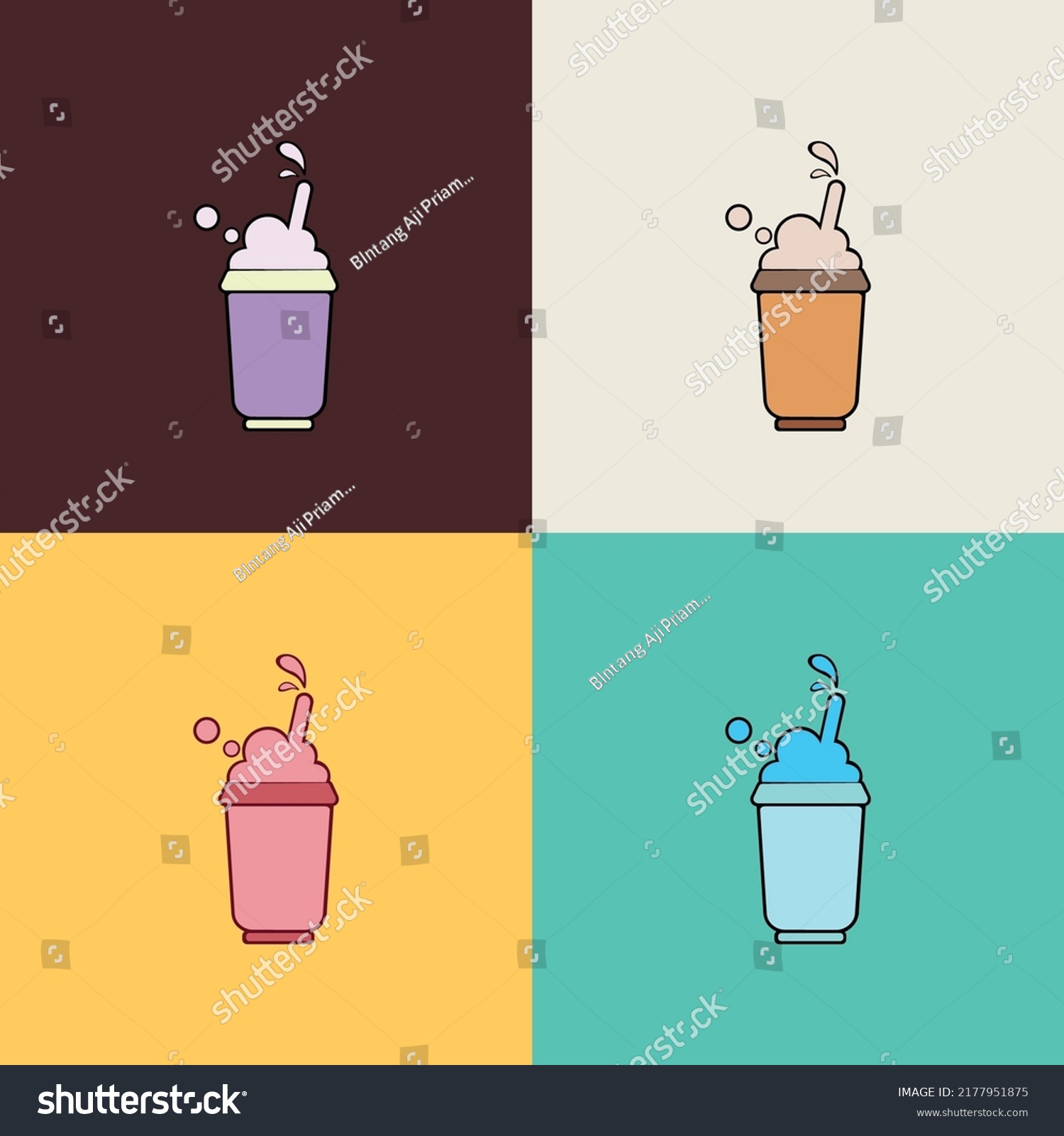 Milkshake Logo Design Sweet Ice Beverages Stock Vector Royalty Free