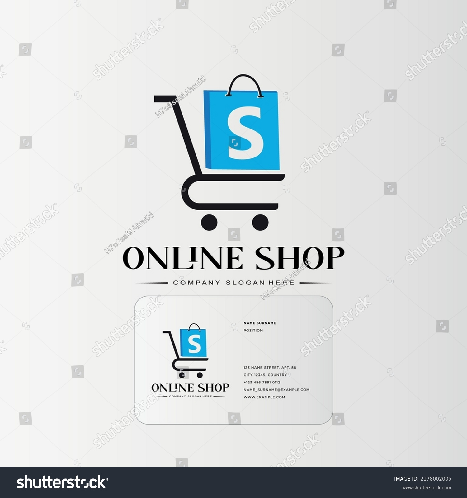 Online Shop Logo Designs Template Illustration Stock Vector Royalty