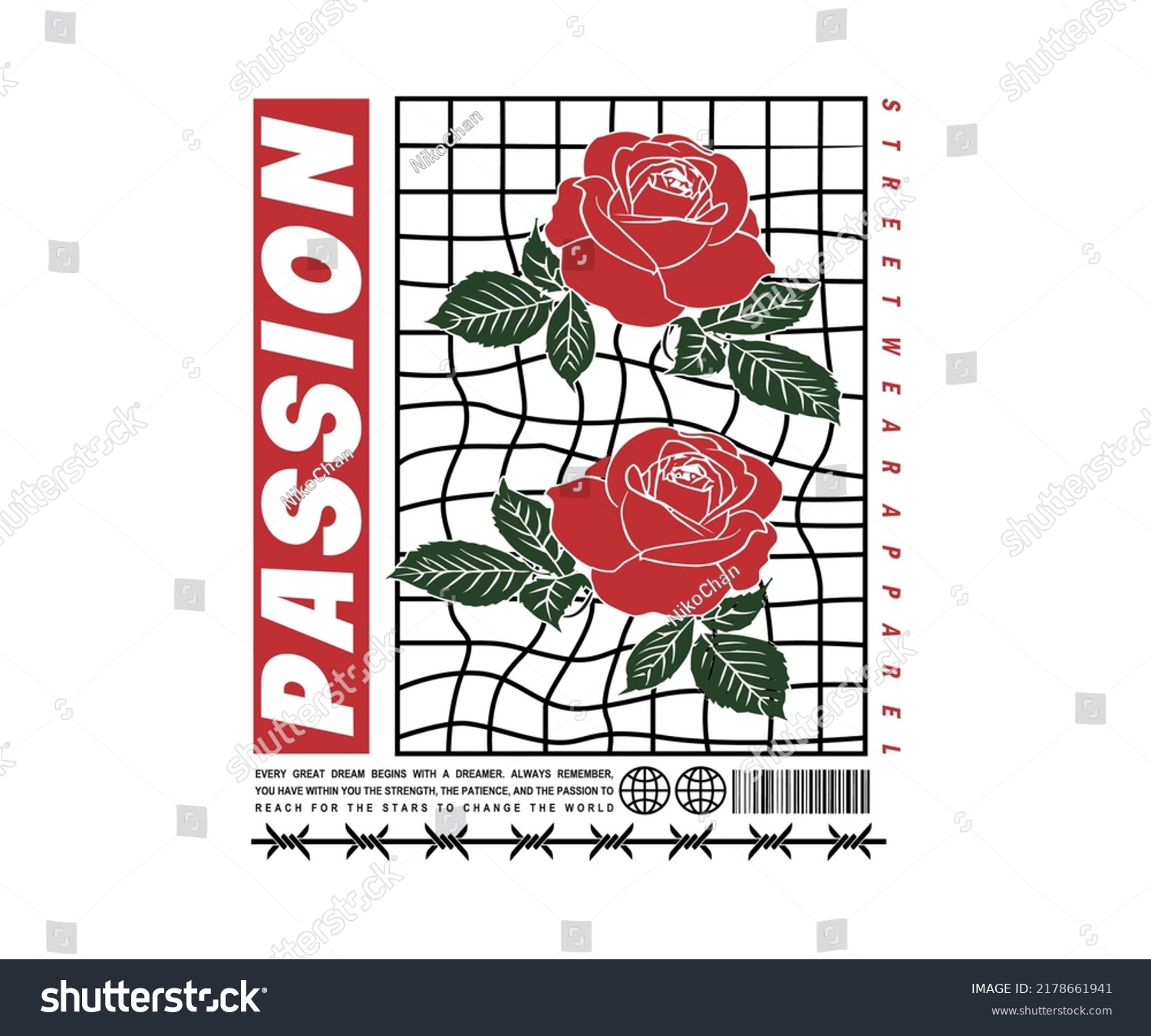 Passion Aesthetic Graphic Design Creative Clothing Stock Vector