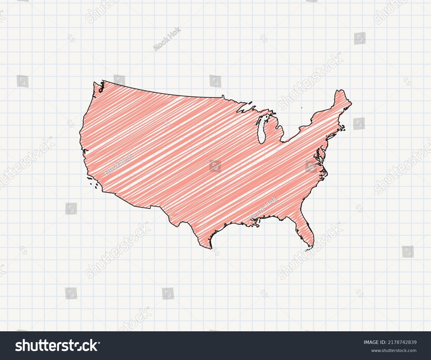 United States America Usa Map Vector Stock Vector Royalty Free Shutterstock