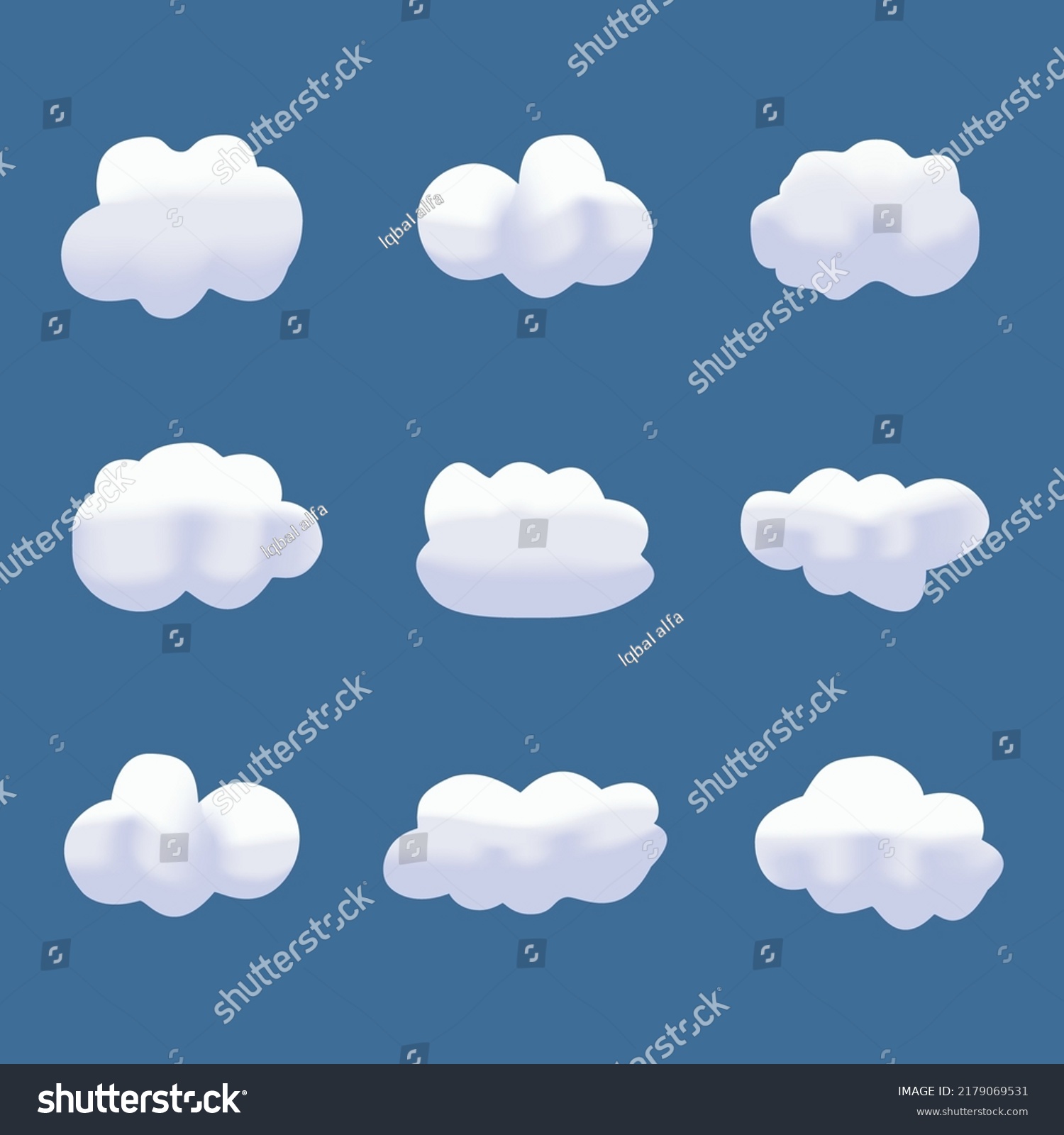 Set Transparent Realistic Clouds Vector Illustration Stock Vector