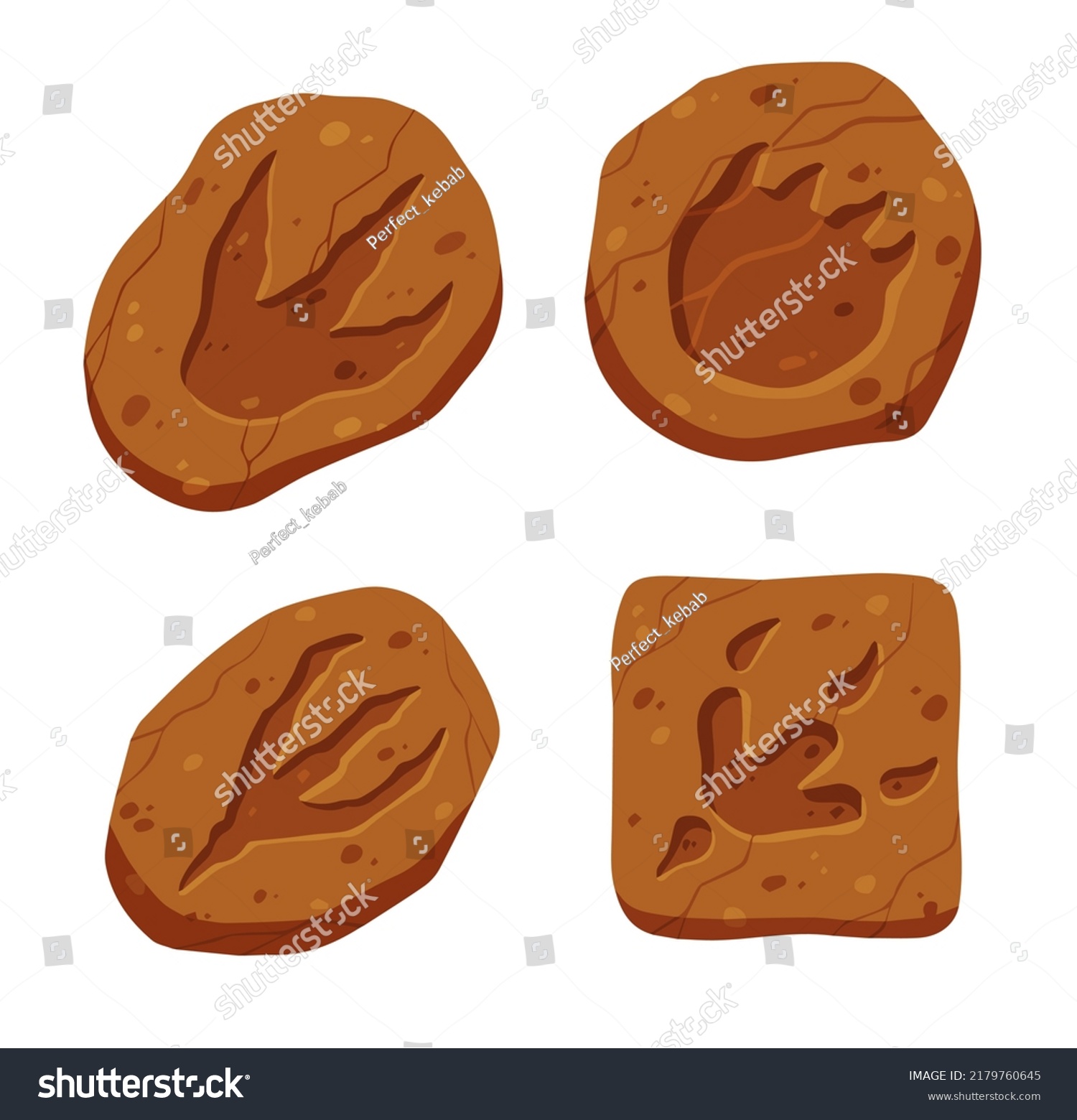 Footprints Fossil Dinosaur Dino Reptile Foot Stock Vector Royalty Free