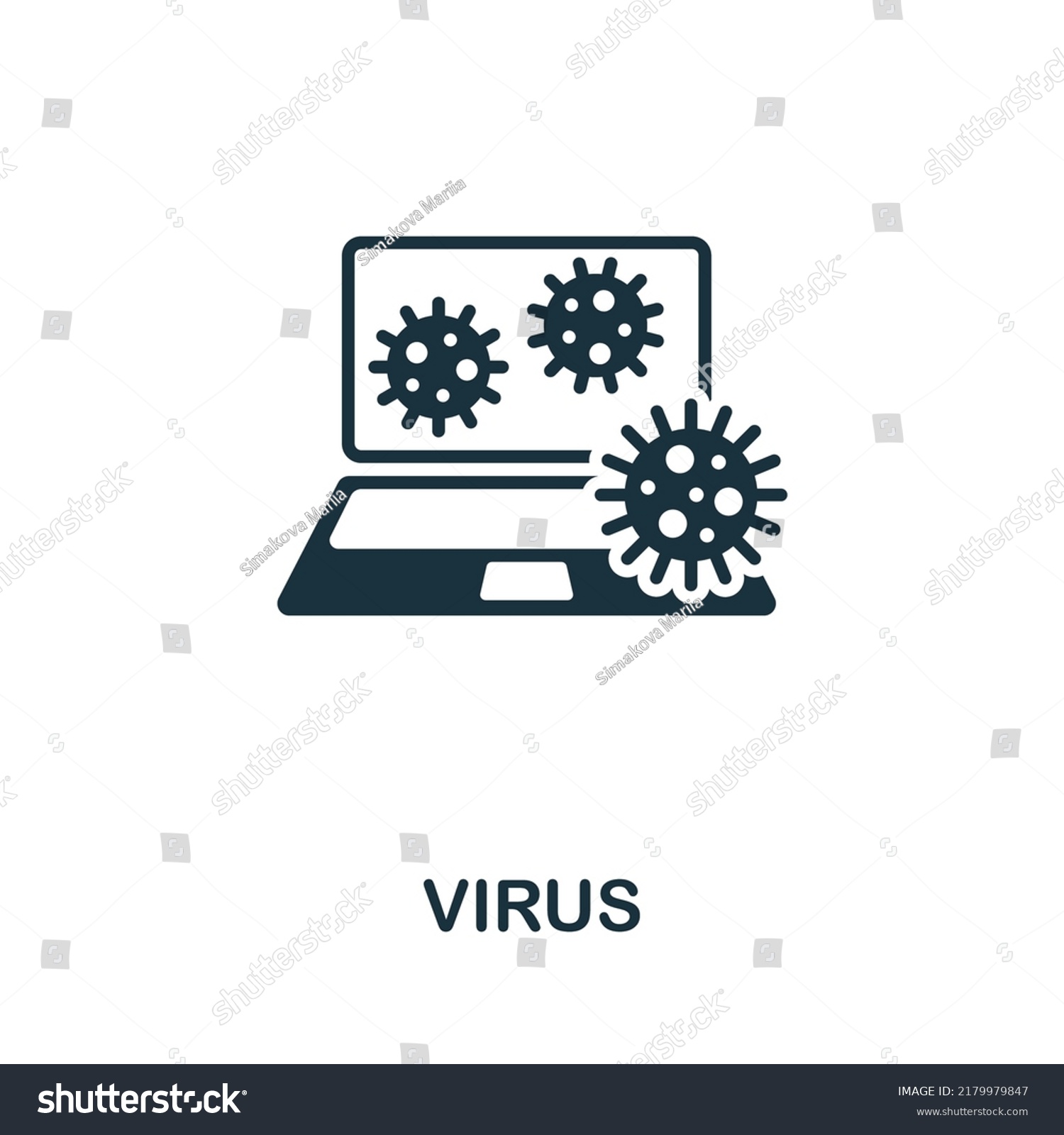 Virus Icon Monochrome Simple Cybercrime Icon Stock Vector Royalty Free