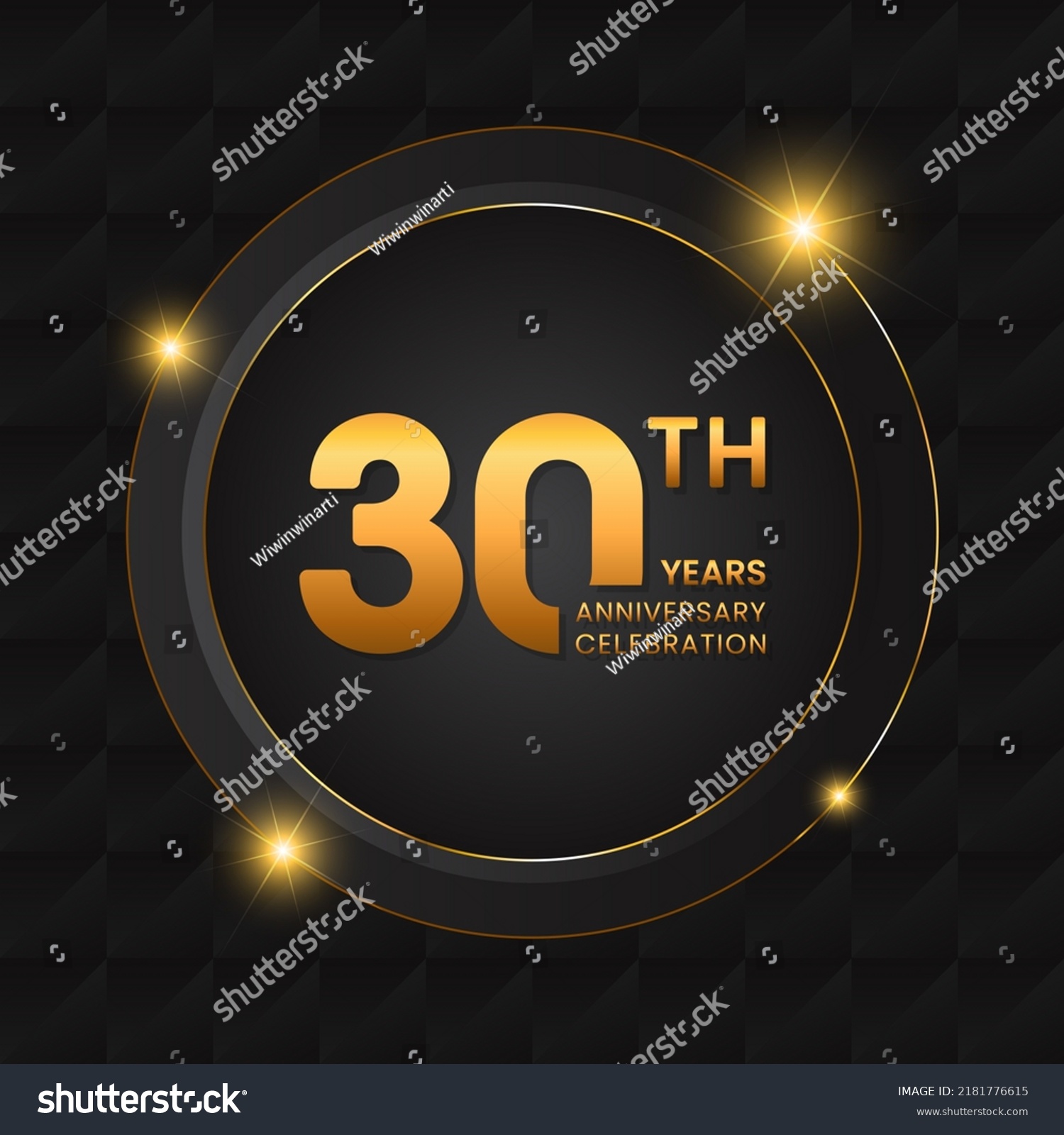 30 Years Anniversary Celebrations Logo Design เวกเตอรสตอก ปลอดคา