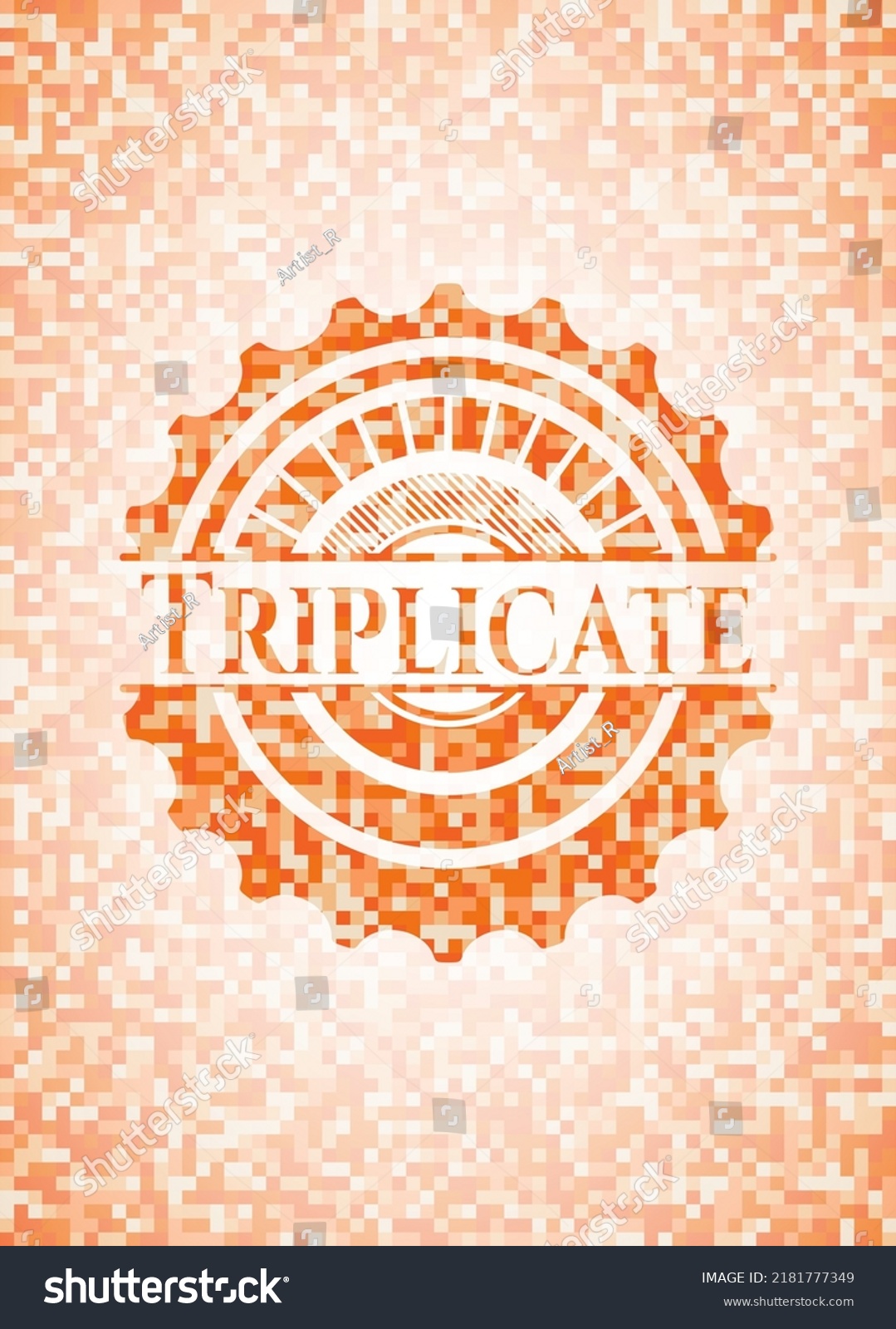 Triplicate Orange Mosaic Emblem Background Stock Vector Royalty Free