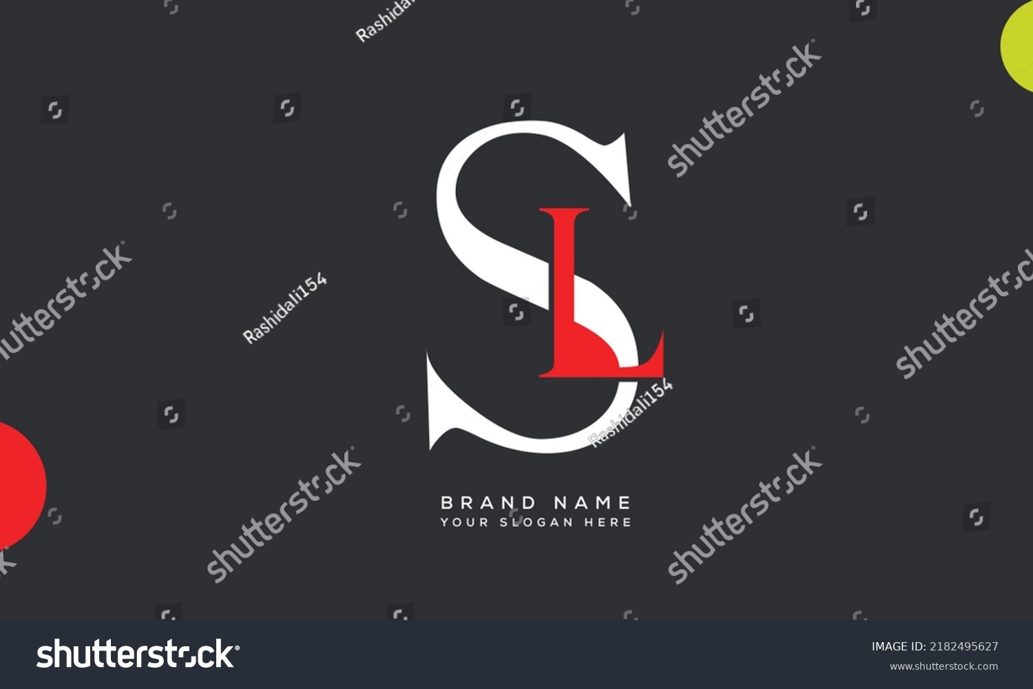 Letras alfabéticas Iniciales monograma SL LS vector de stock libre