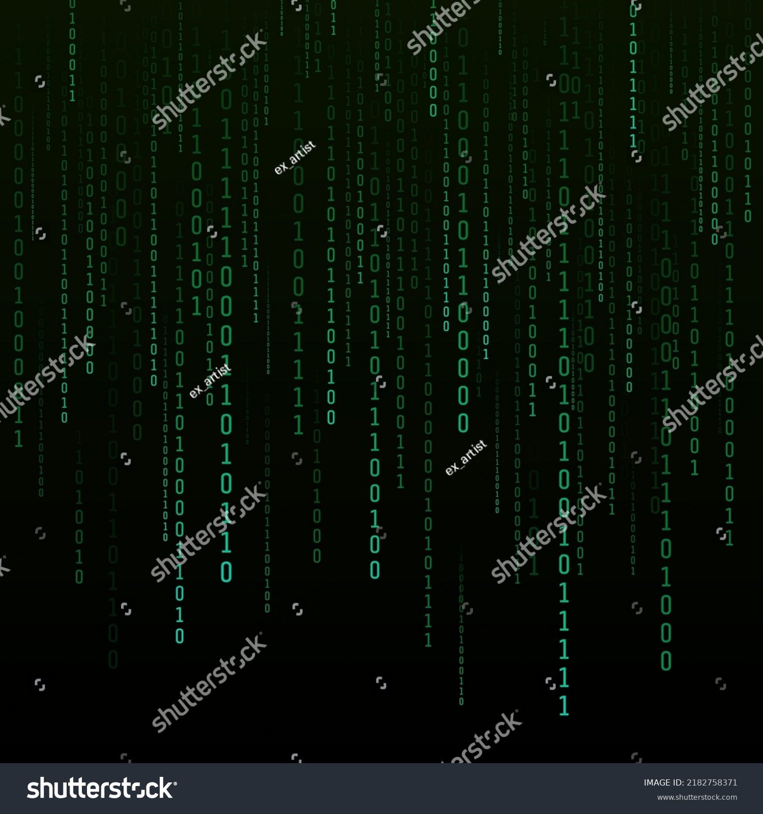 Binary Matrix Background Digital Data Stream Stock Vector Royalty Free