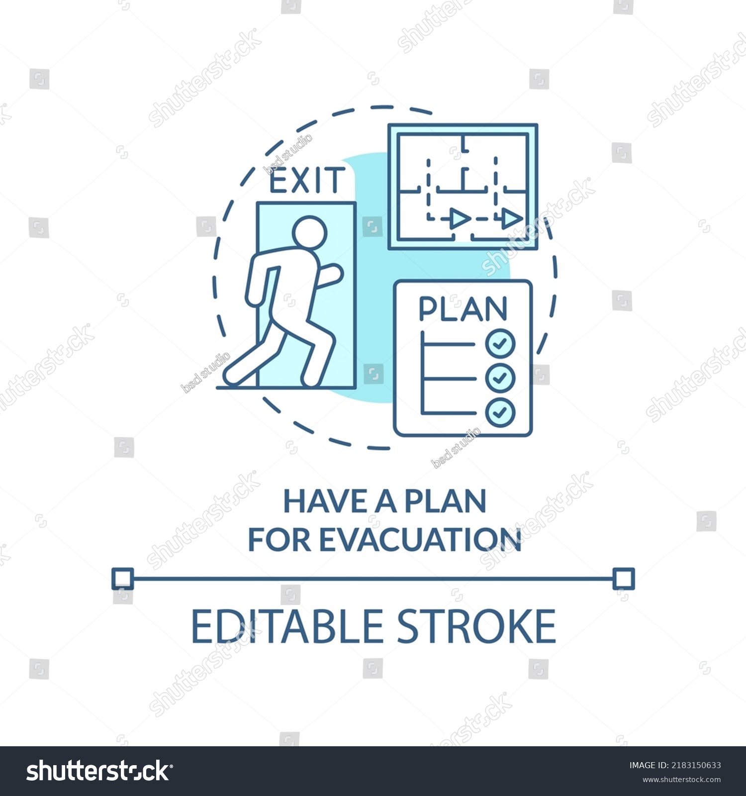 Have Plan Evacuation Turquoise Concept Icon Stock Vector Royalty Free