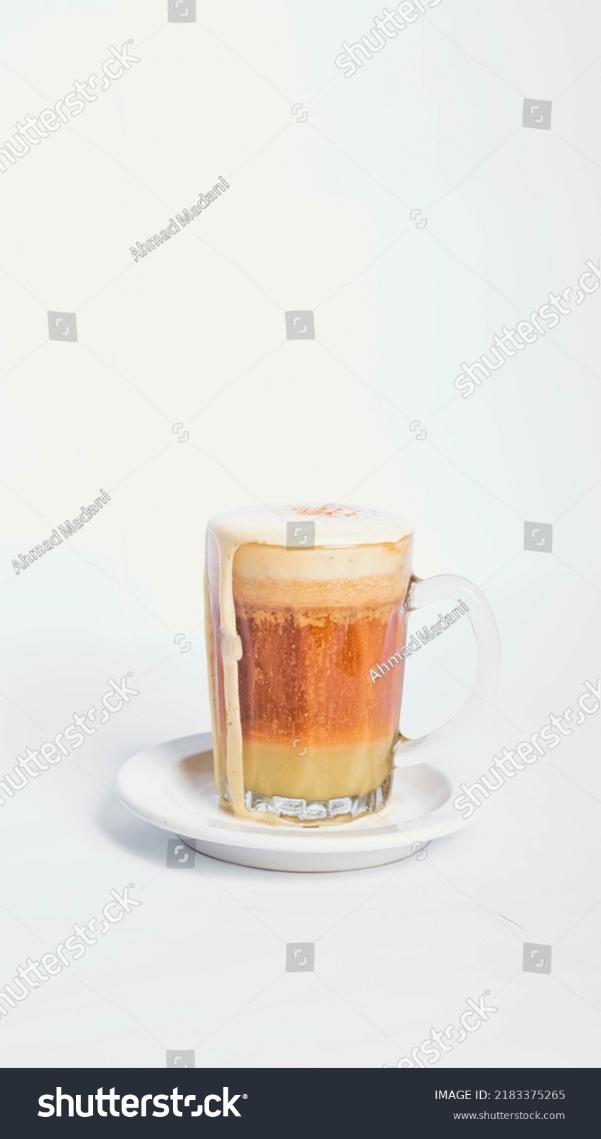 Hot Chocolatte Drink Float White Background Stock Photo 2183375265