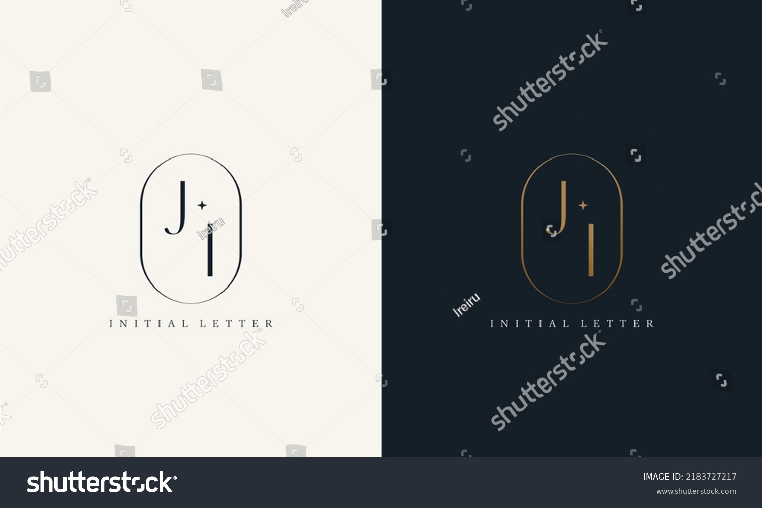 Premium Ji Logo Monogram Gold Circle Stock Vector Royalty Free