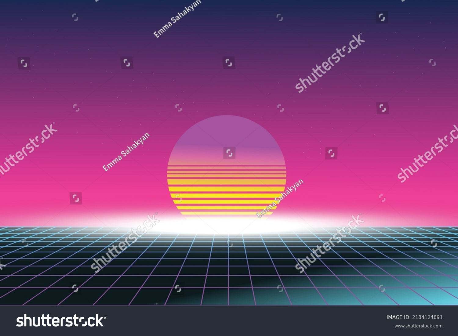 Synth Wave Retro Grid Background Synthwave Stock Vector Royalty Free