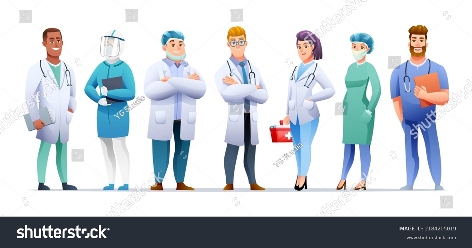 Medical Doctors Nurses Cartoon Character Set Stock Vector Royalty Free