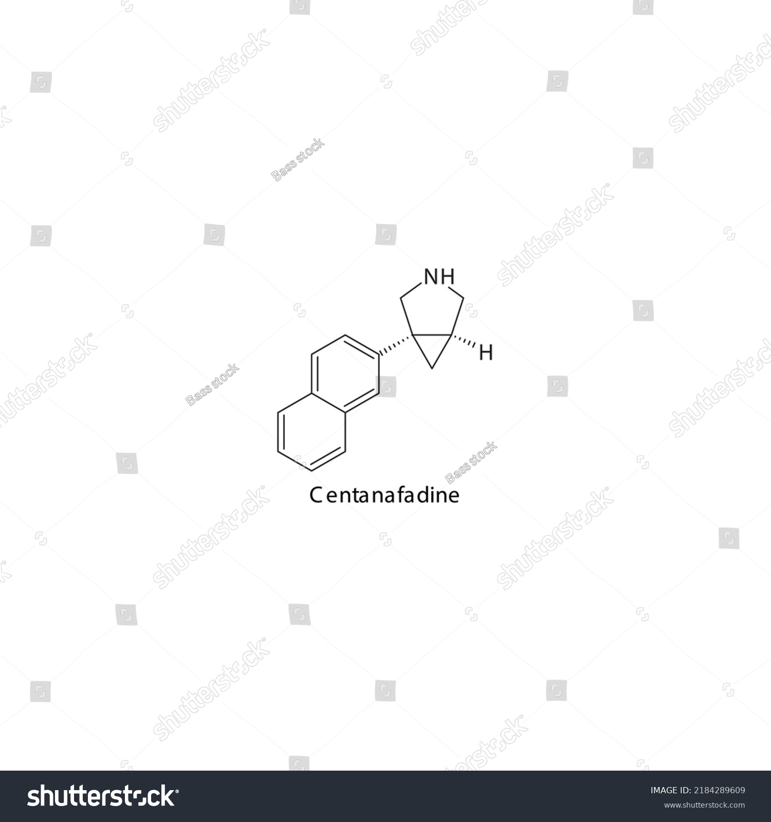 Centanafadine Molecule Flat Skeletal Structure Sndri Stock Vector