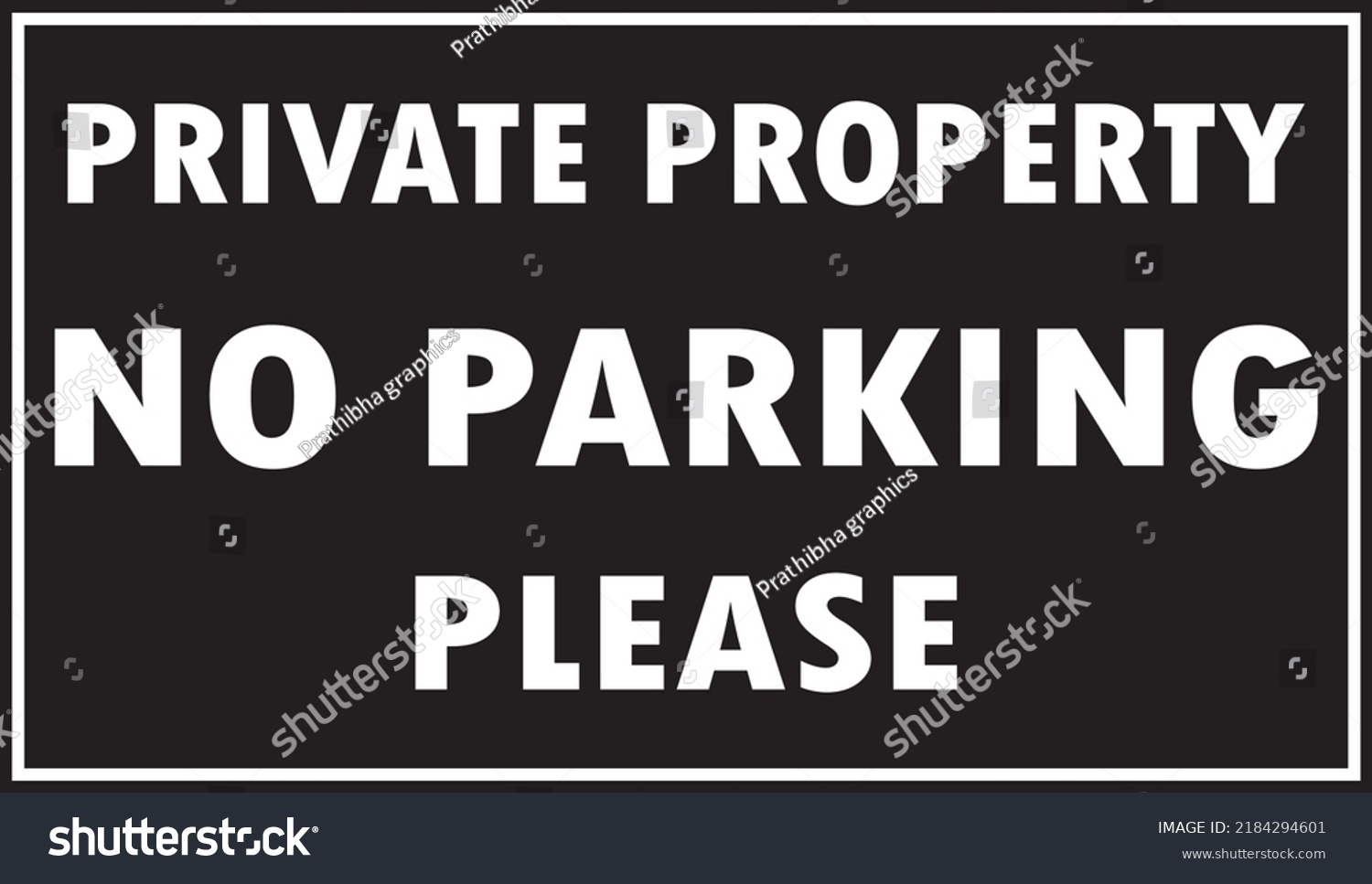 Private Property No Parking Sign Vector Stock Vector Royalty Free