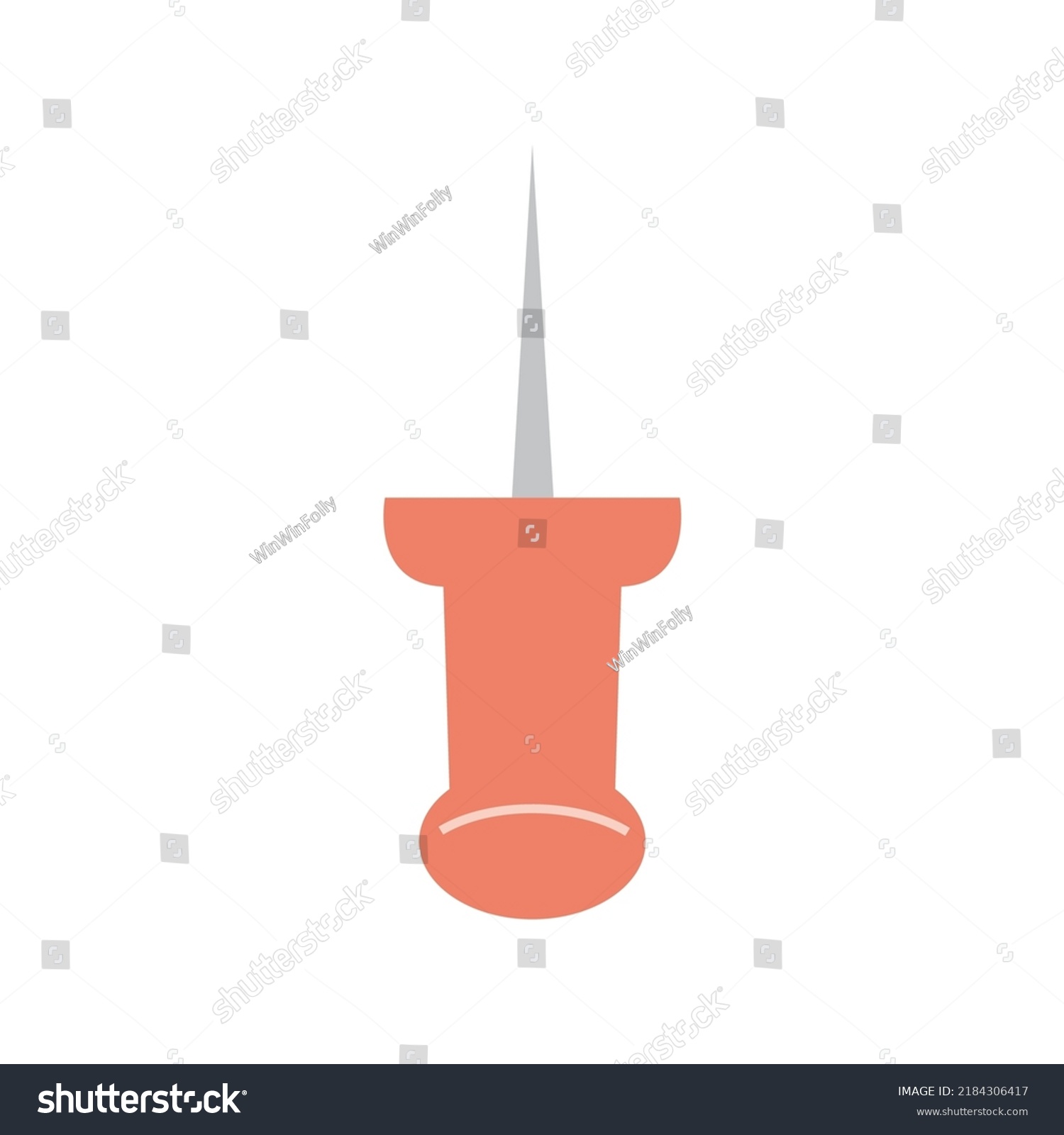 Drawing Pin Cartoon Style Trendy Modern Stock Vector Royalty Free