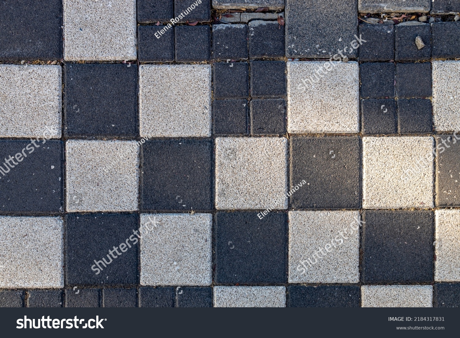 Street Pavement Walkway Texture Pattern Chess Stock Photo