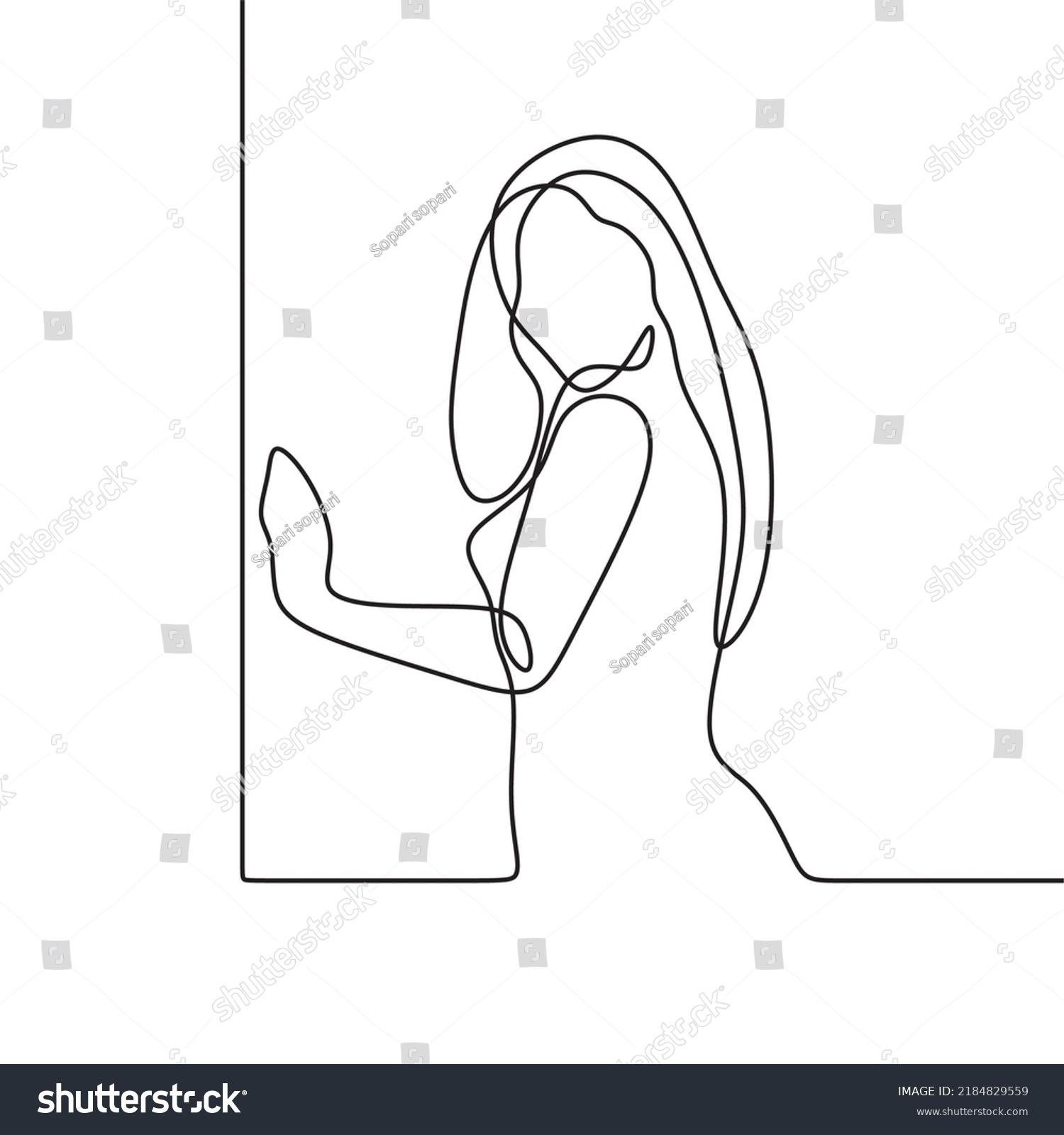 Sexy Female Body Illustration Continuous Drawing Stock Vector Royalty Free