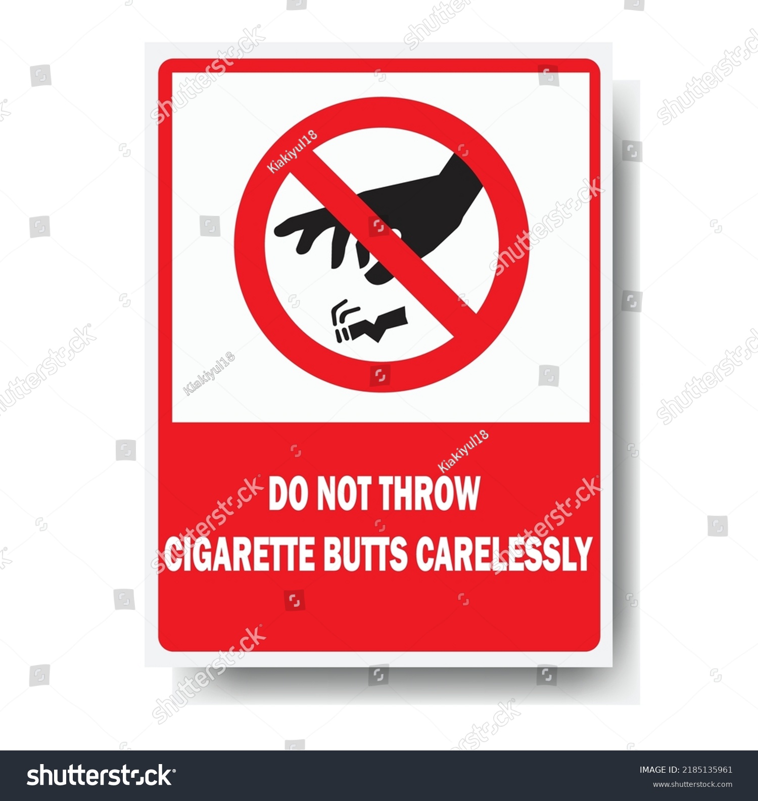 Vector Illustration Warning Sticker Forbidden Throw Stock Vector