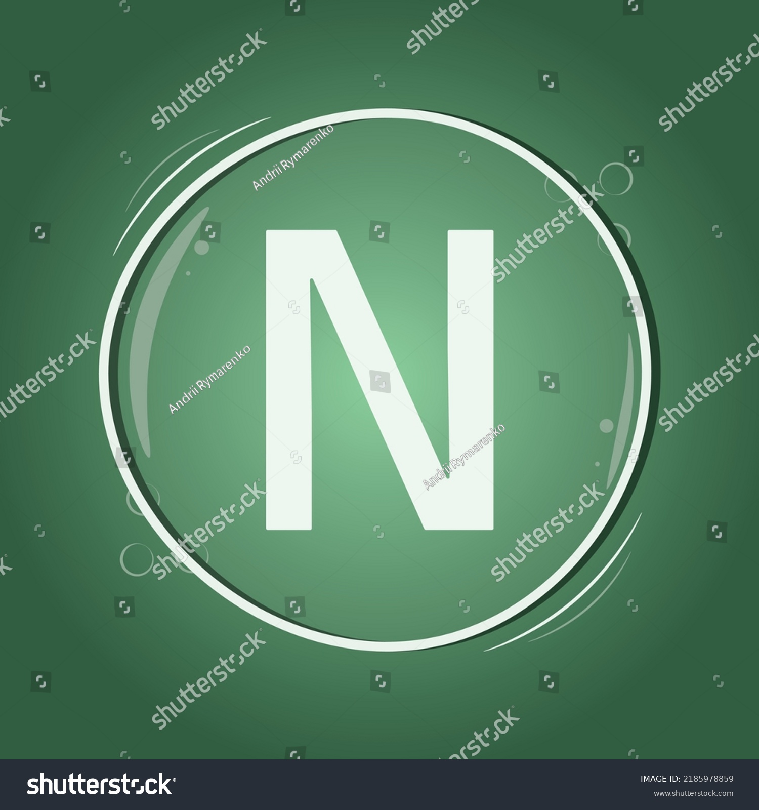 N Letter Circle Logo Design On Stock Vector Royalty Free 2185978859