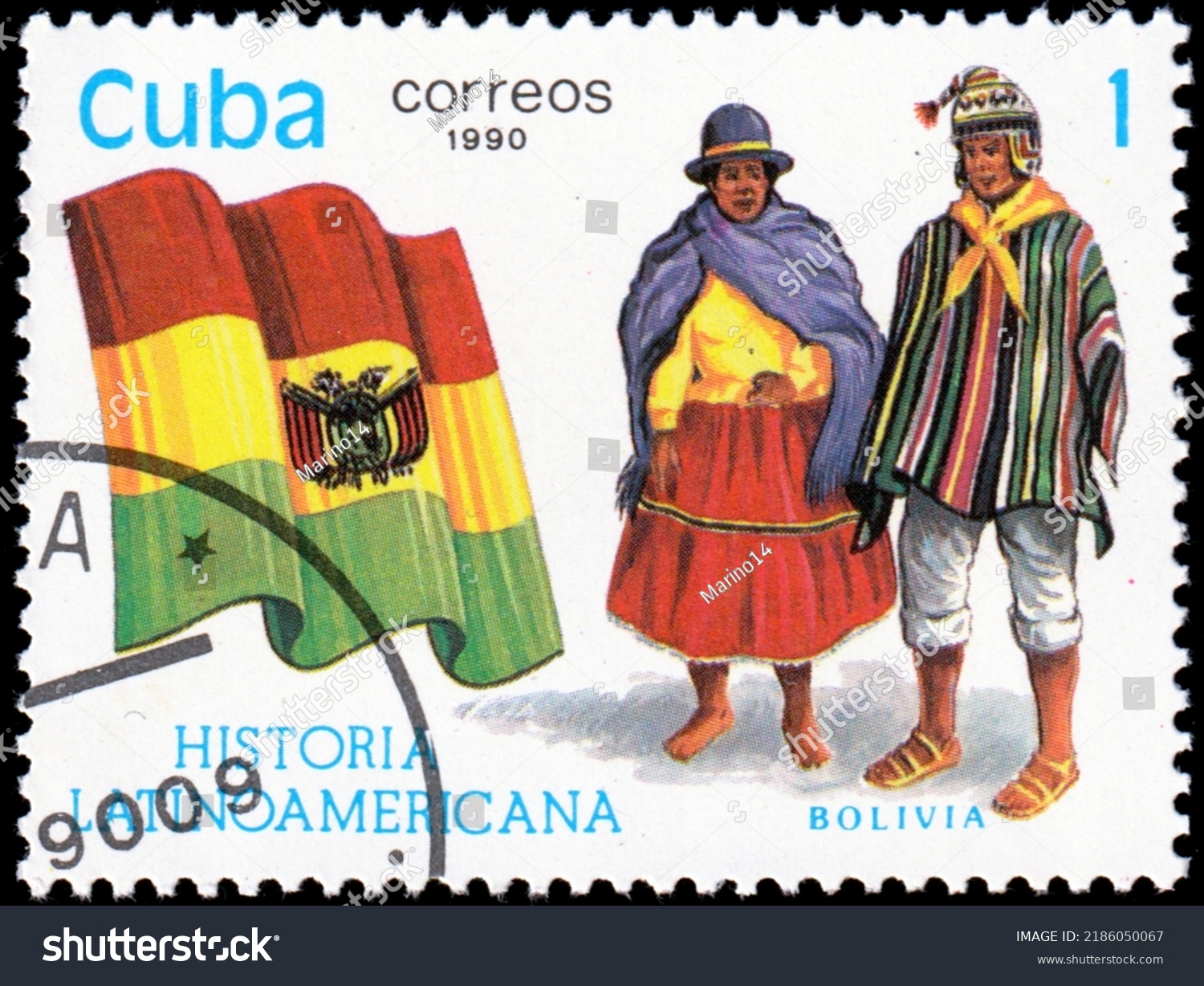 Colombia Cuba Circa 1990 Postage Stamp Stock Photo 2186050067