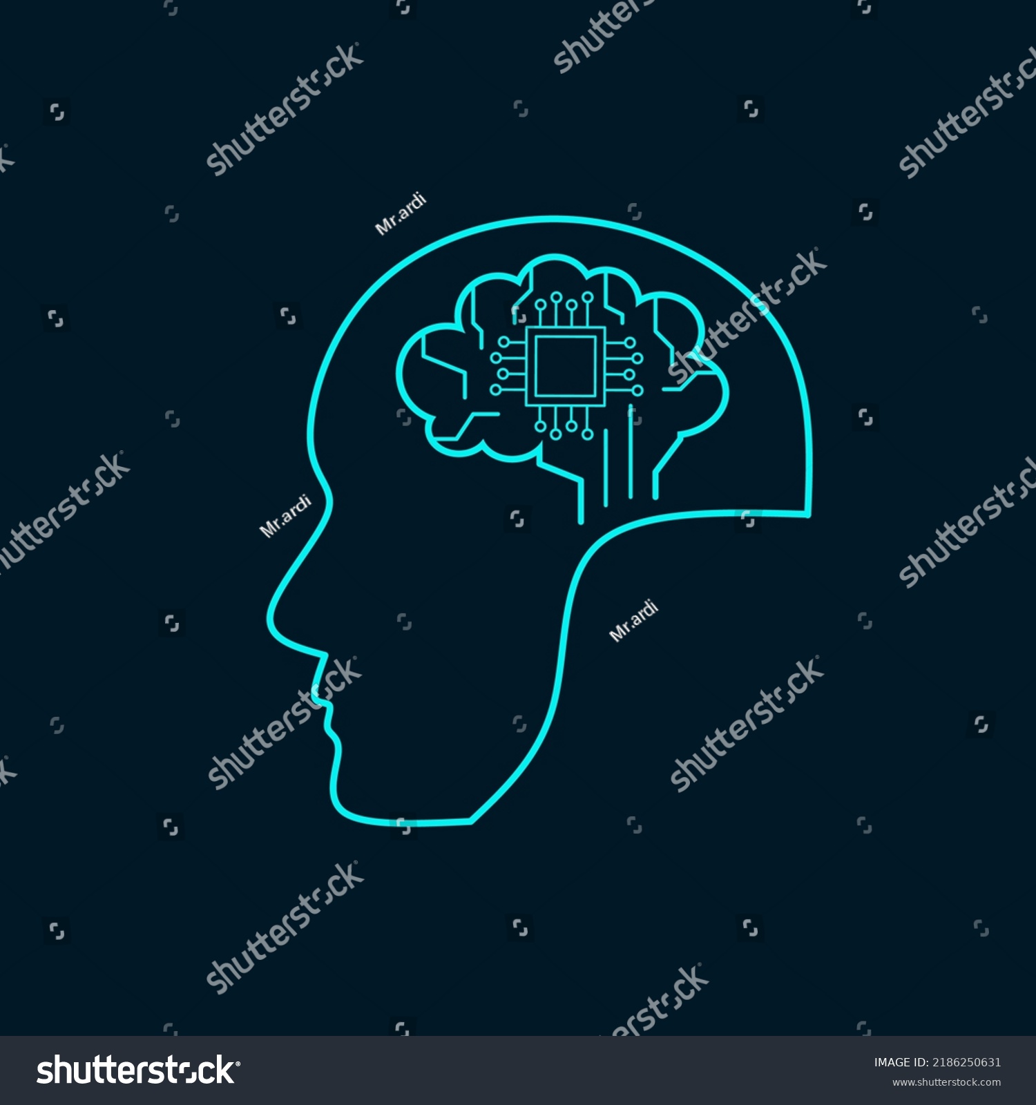 Icon Symbol Human Brain Processor Perfect Stock Vector Royalty Free