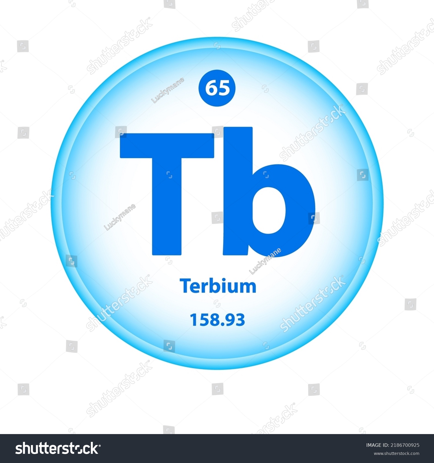 Structure Chemical Element Terbium Tb Symbol Stock Vector Royalty Free