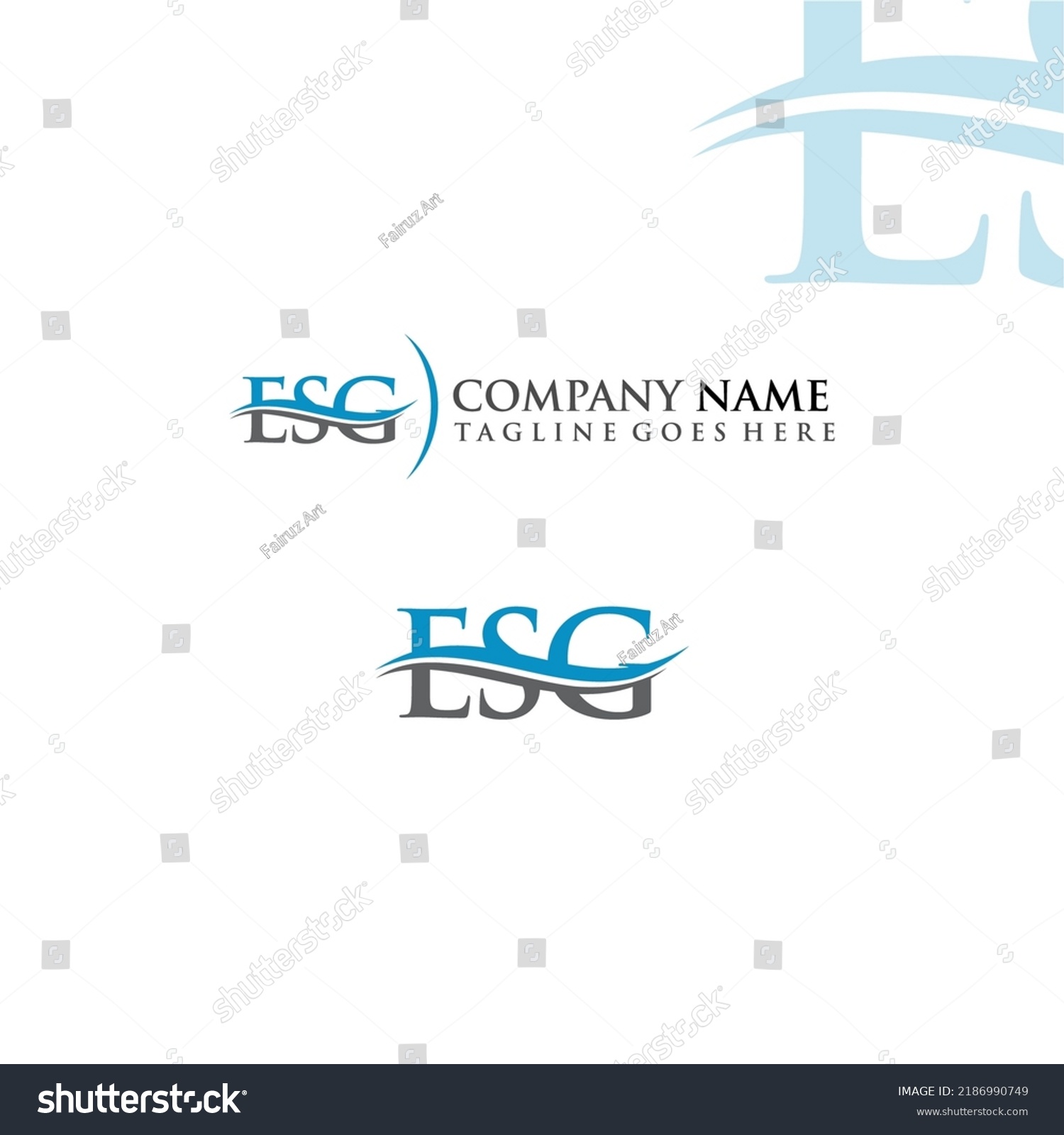 Letter Esg Letter Mark Logo Design Stock Vector Royalty Free