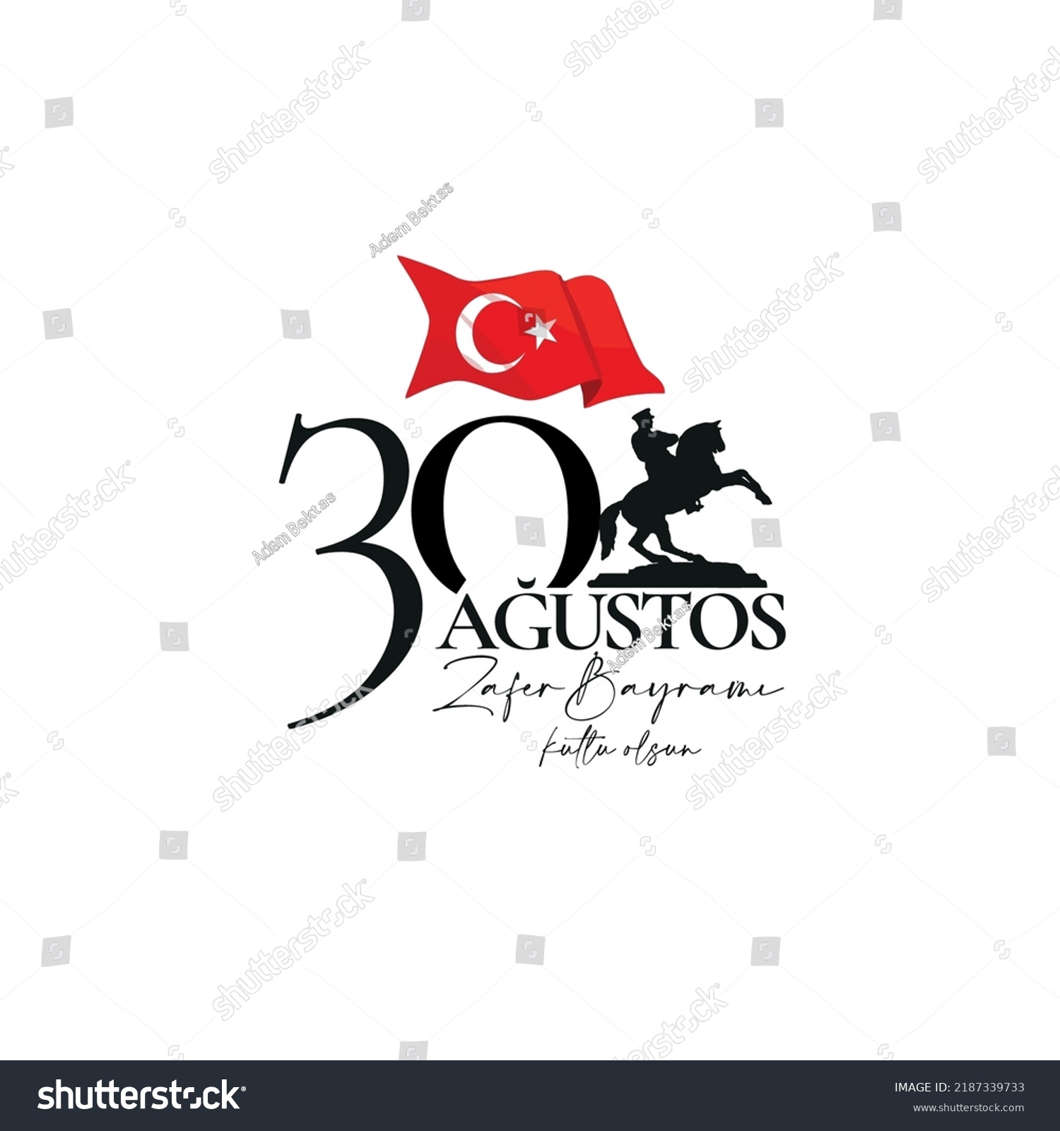 Zafer Kutlu Olsun Turkish Flag Stock Vector Royalty Free