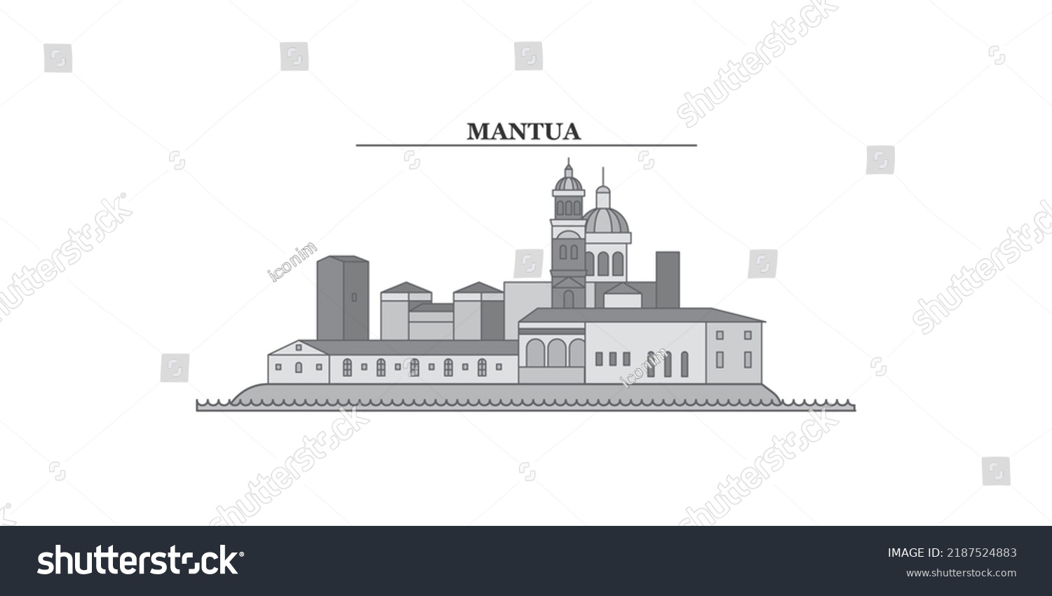 Italy Mantua City Skyline Isolated Vector Stock Vector Royalty Free