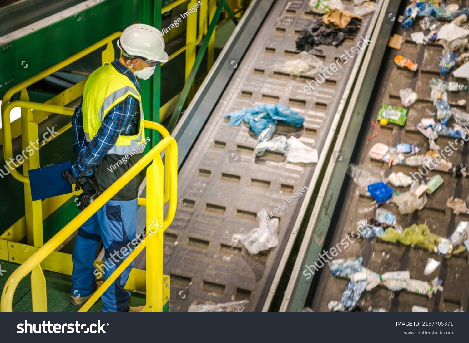 Waste Sorting Facility Management Control Trash Stock Photo