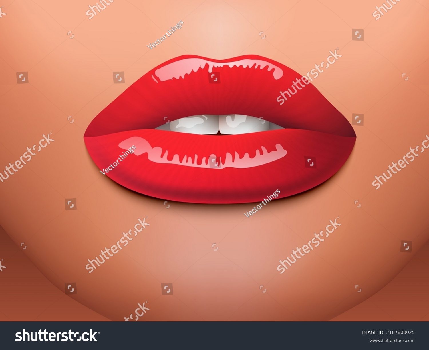 Realistic Sexy Beautiful Plump Lips Lipstick Stock Vector Royalty Free