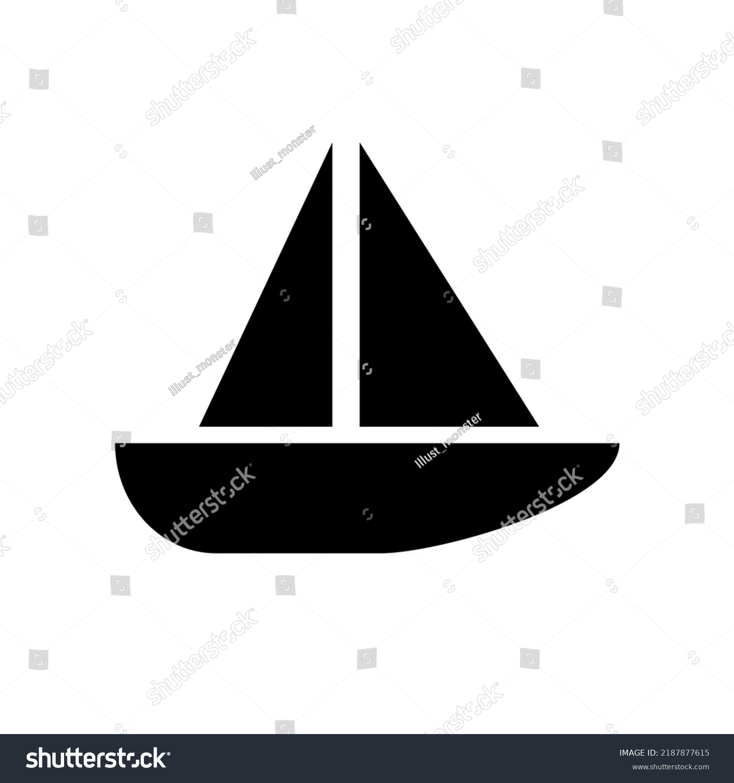 Yacht Silhouette Icon Sailboat Vector Stock Vector Royalty Free